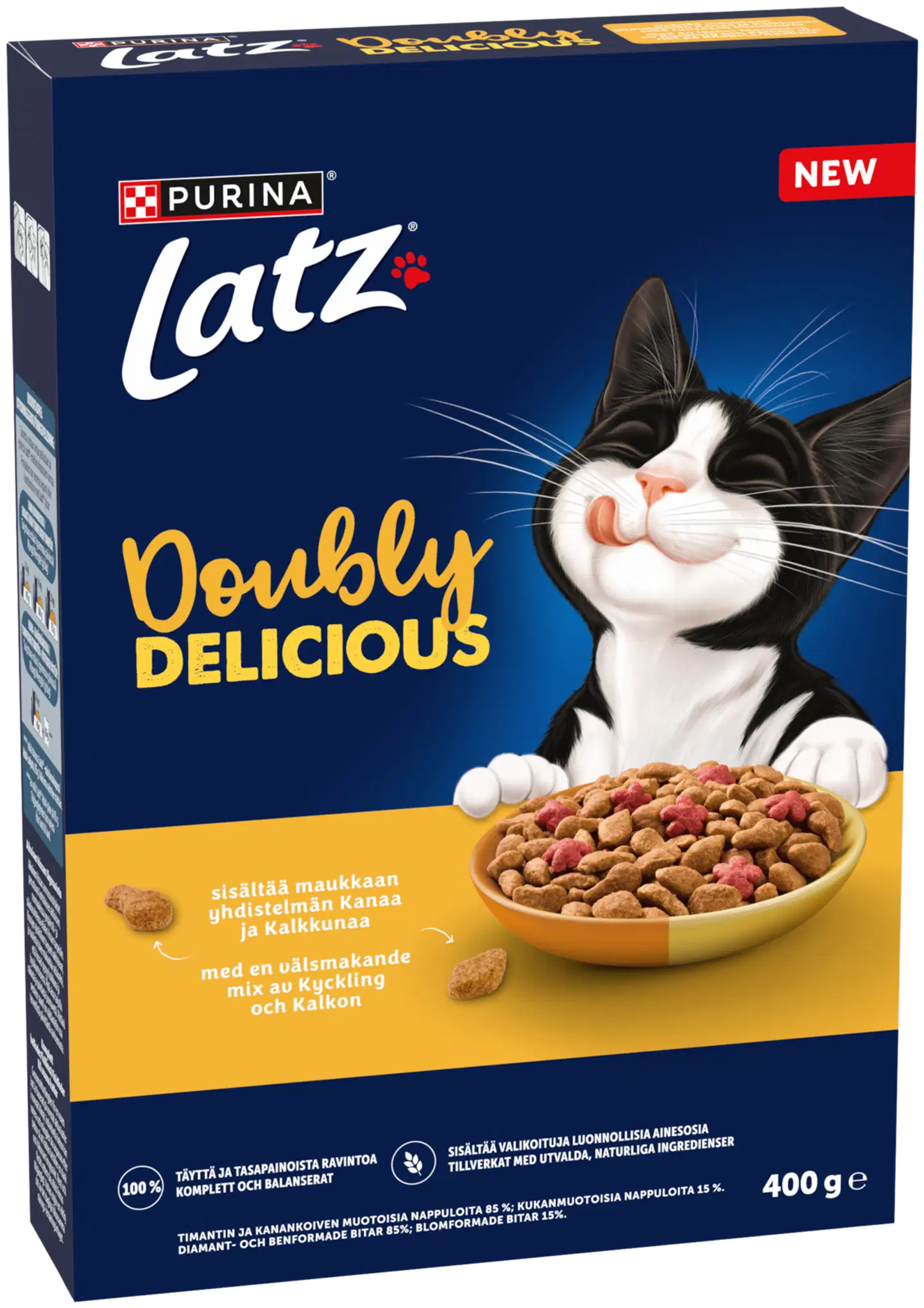 Purina Latz Doubly Delicious Kanaa ja Kalkkunaa Kissan kuivaruoka 400g