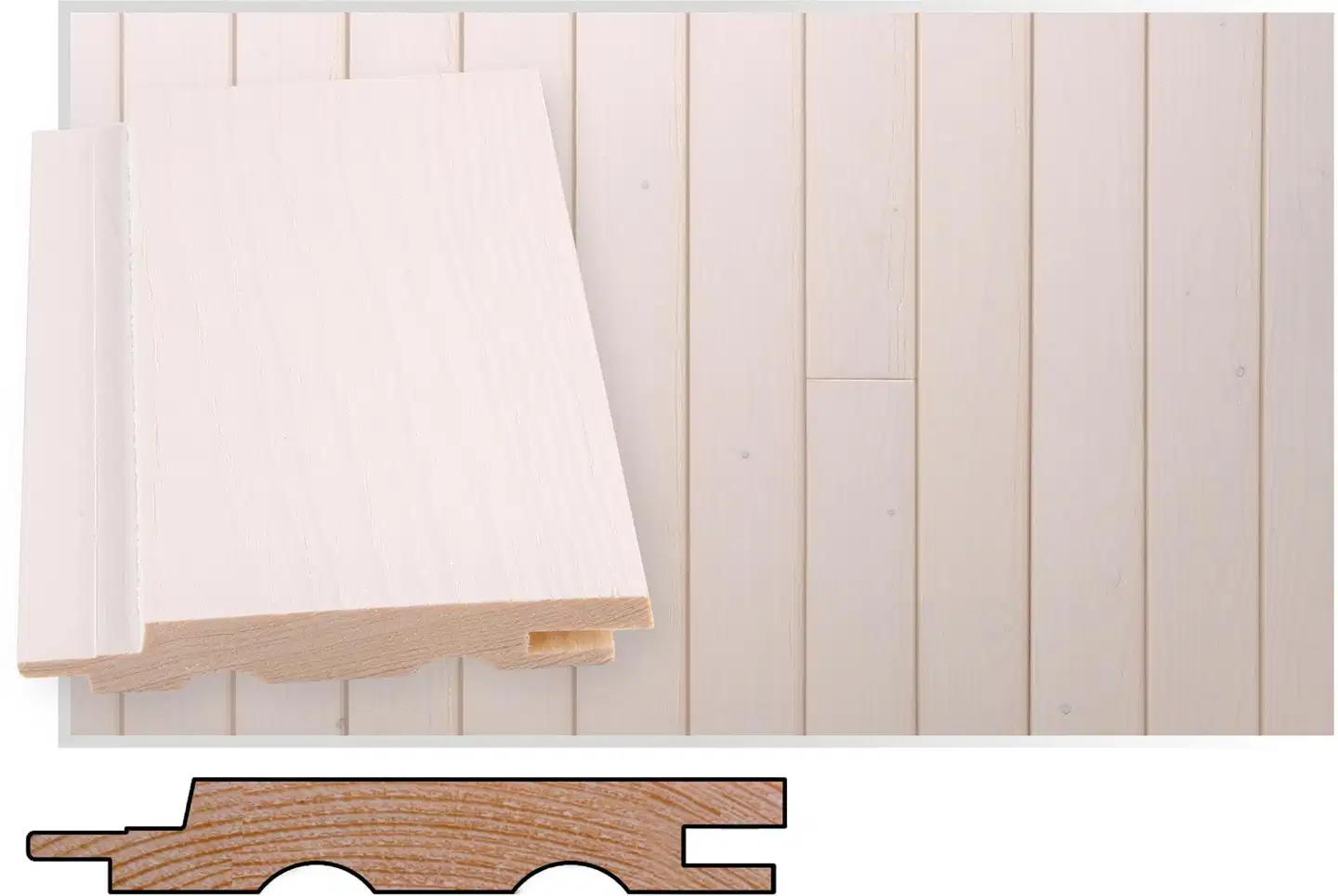 Maler STS-5 Paneeli A-Kuusi 15x95x2400 Ympäripontattu Spa Huurre