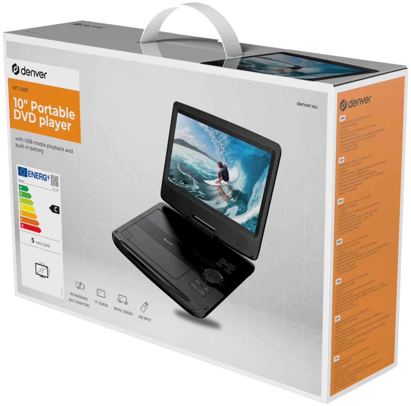 Denver DVD soitin 10" näytöllä MT-1097 - 8