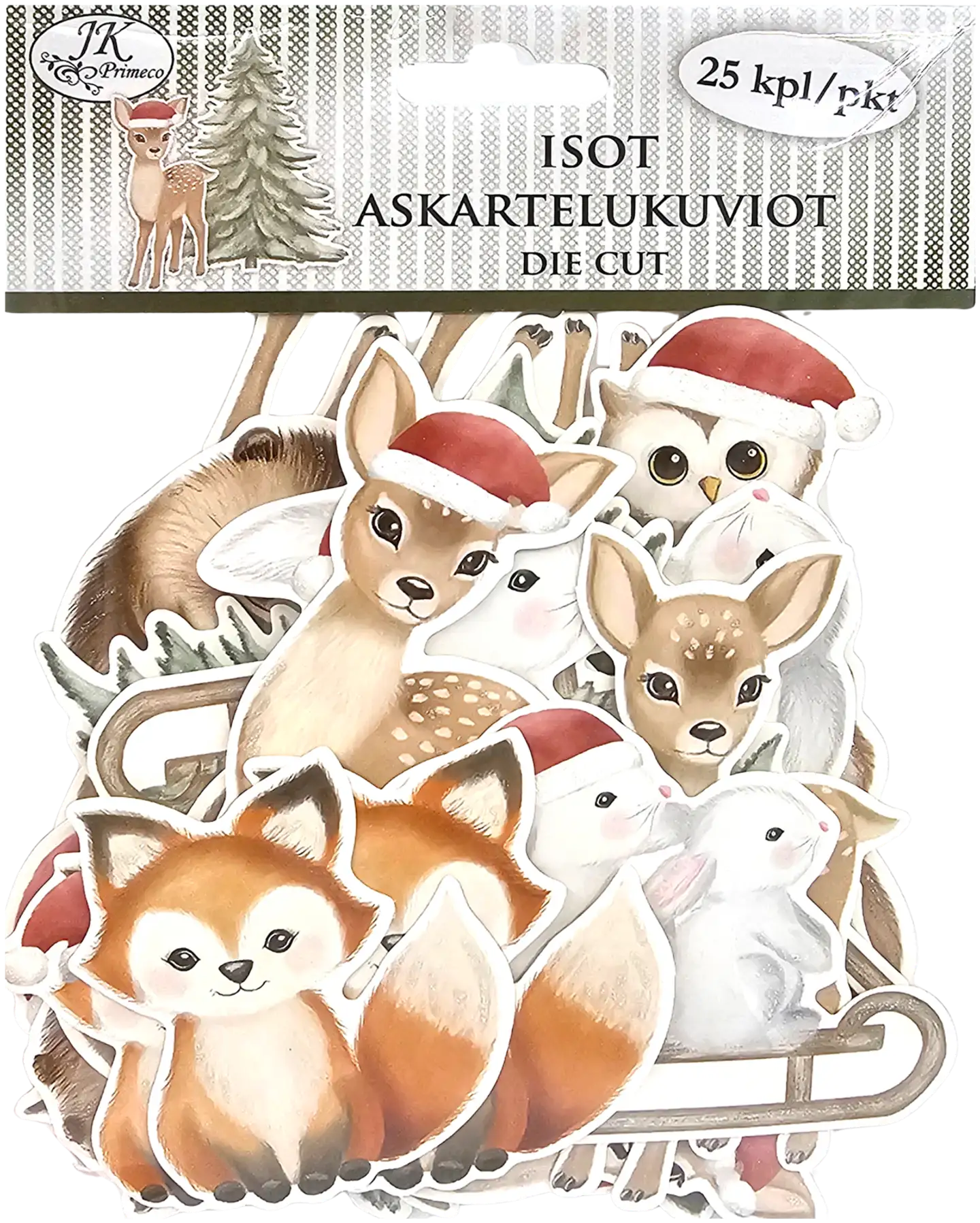 J.K. Primeco isot askartelukuviot Metsäneläimet joulu 25kpl - 1