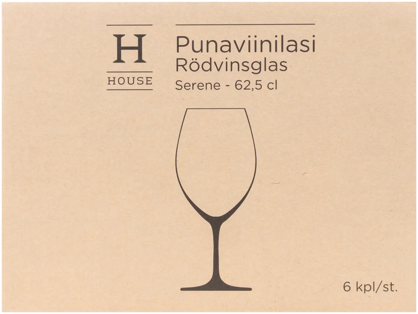 House punaviinilasi Serene 62,5 cl 6-pack - 3