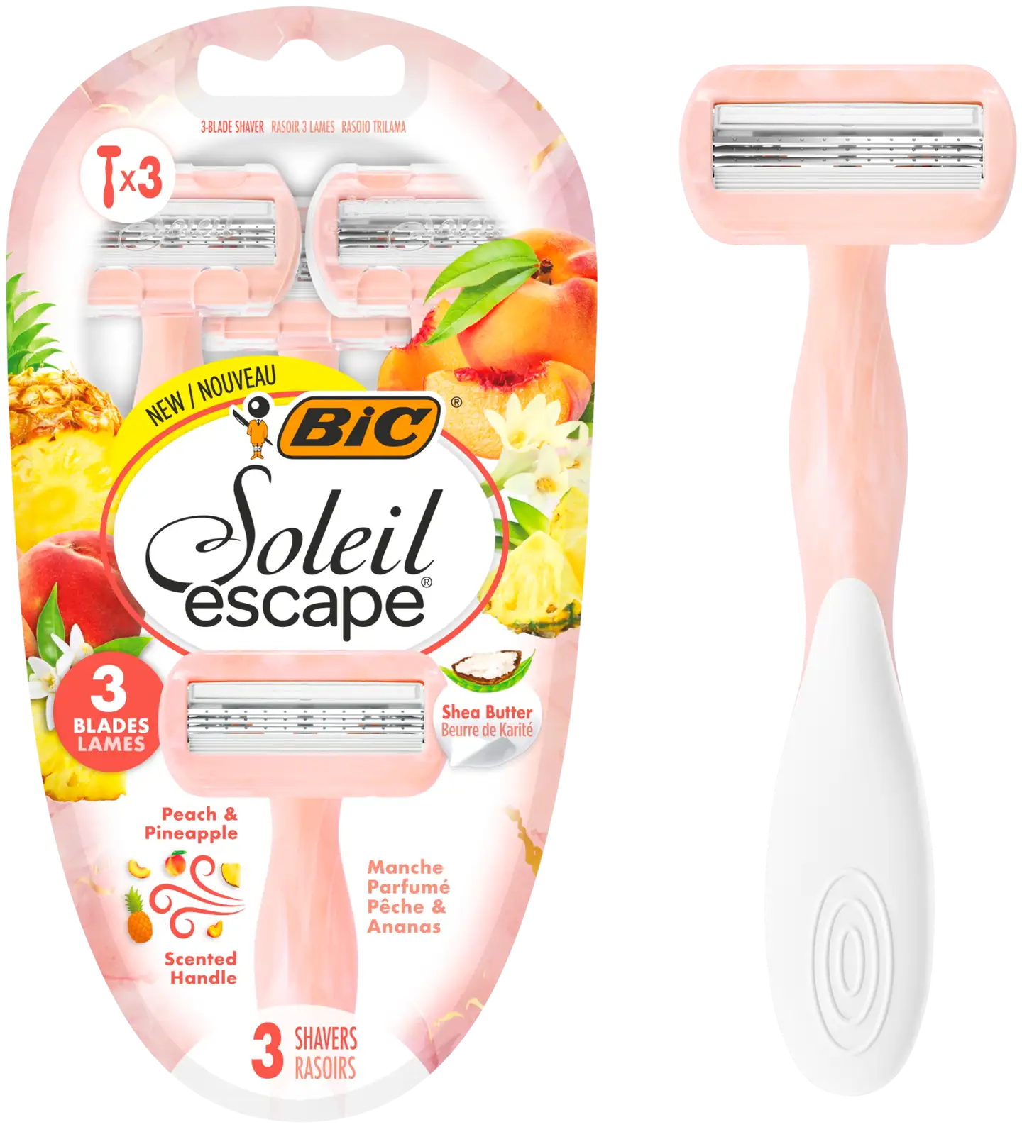 BIC Soleil Escape 3 Peach & Pineapple-varsiterä