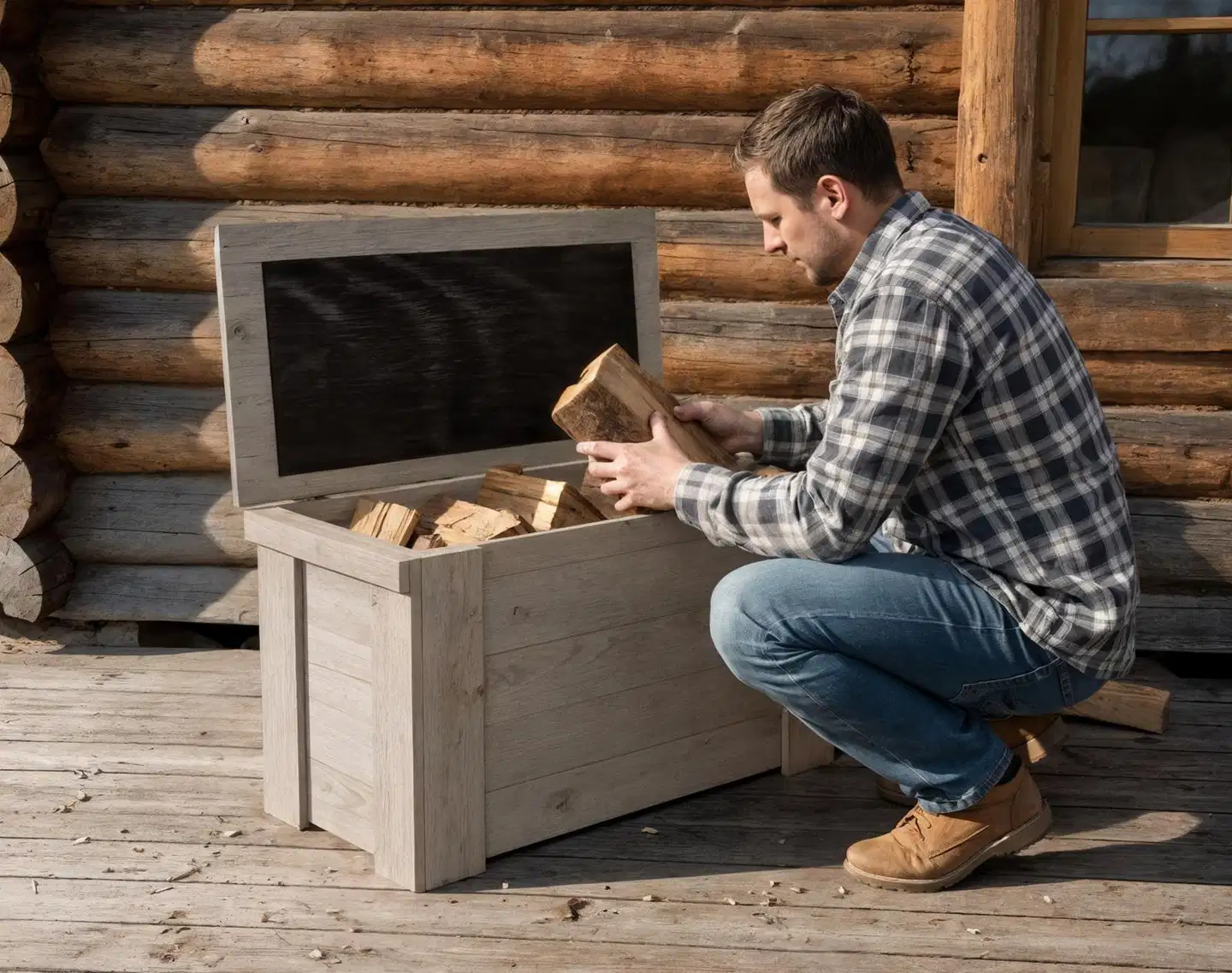 Piha-arkku,vaalean harmaa, 40x45x80cm - 4