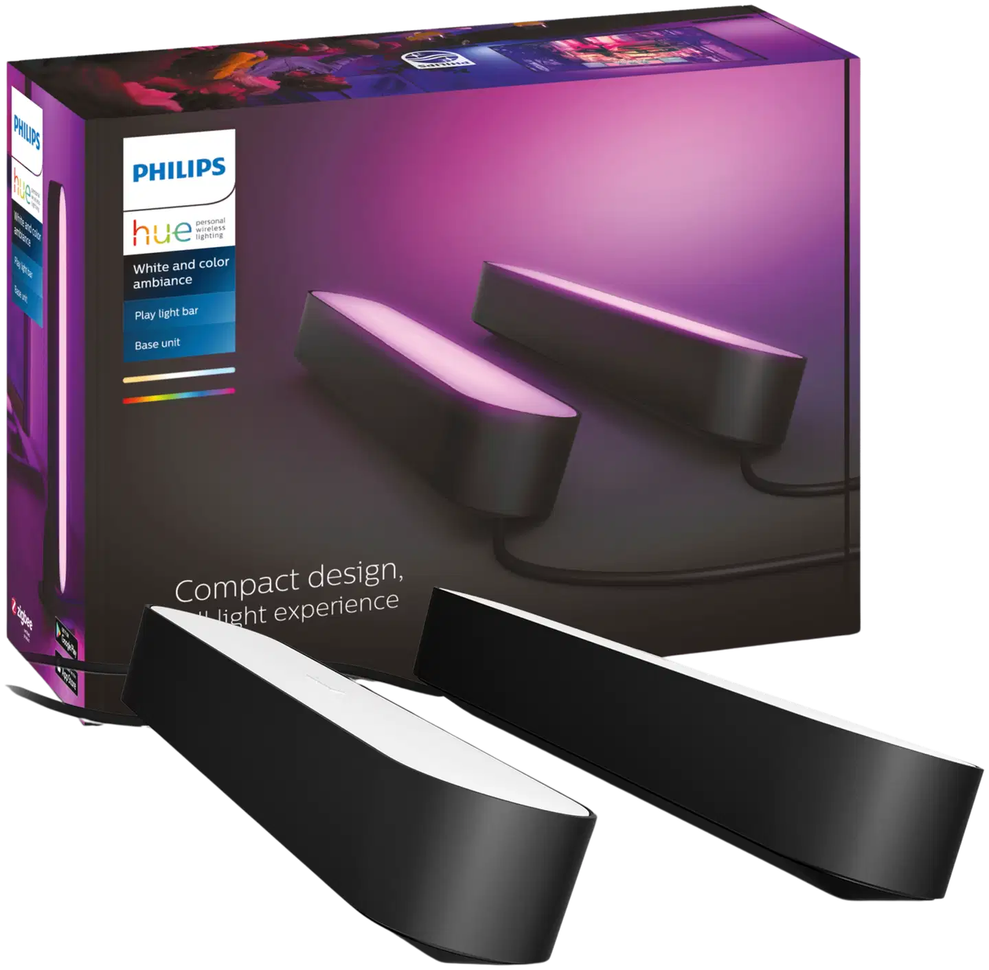 Philips Hue valopalkki Play 2 kpl 7 W 2000-6500 K 530 lm musta - 1