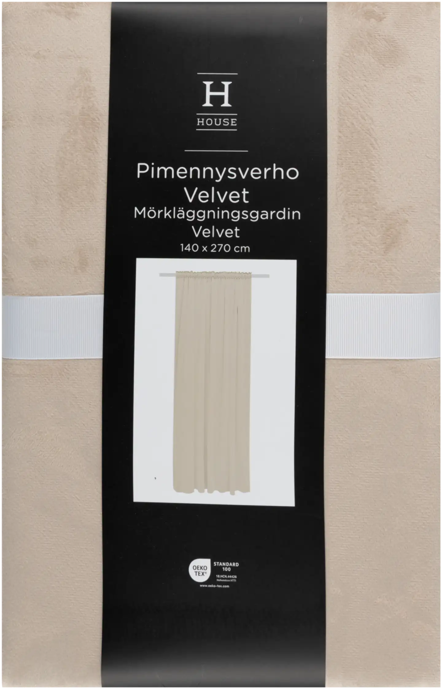 House pimennysverho Velvet 140x270 cm beige - 1