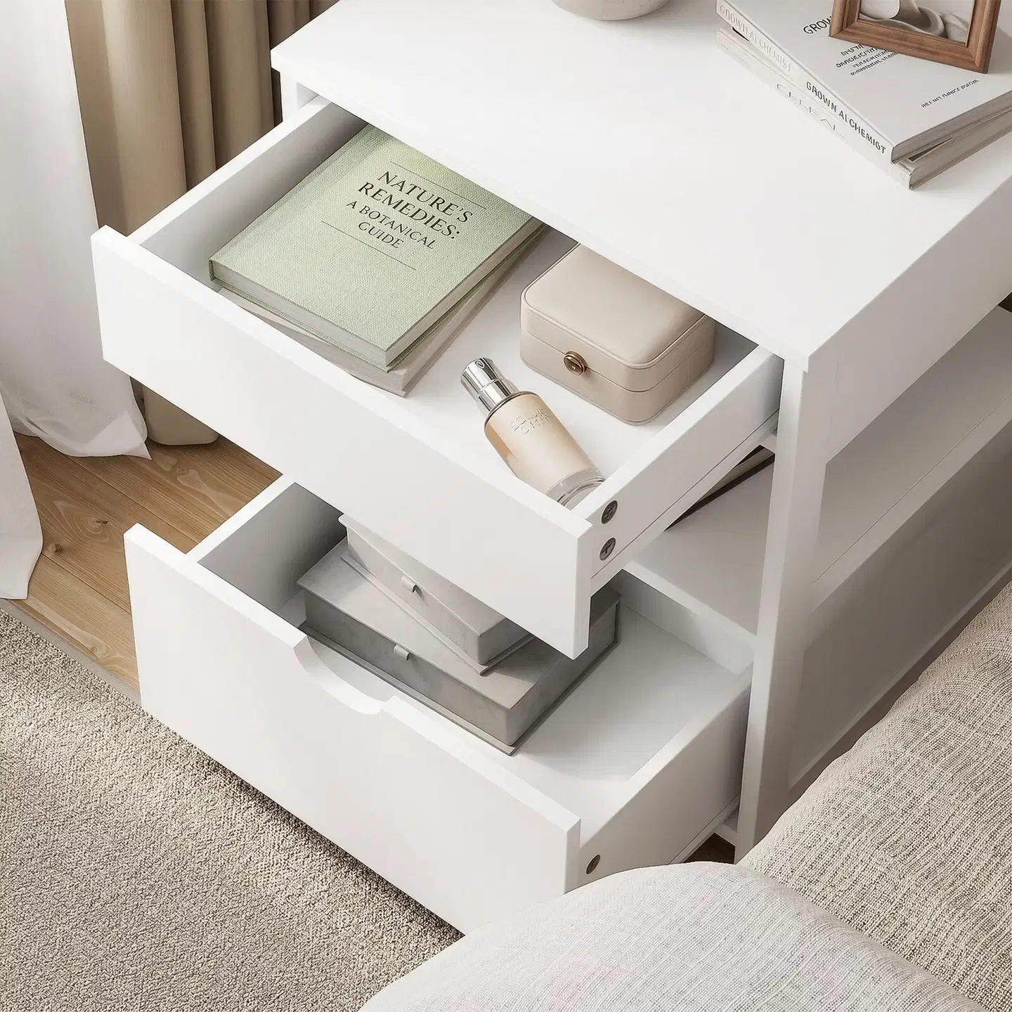 SoBuy yöpöytä valkoinen FRG258-II-E-W - 5