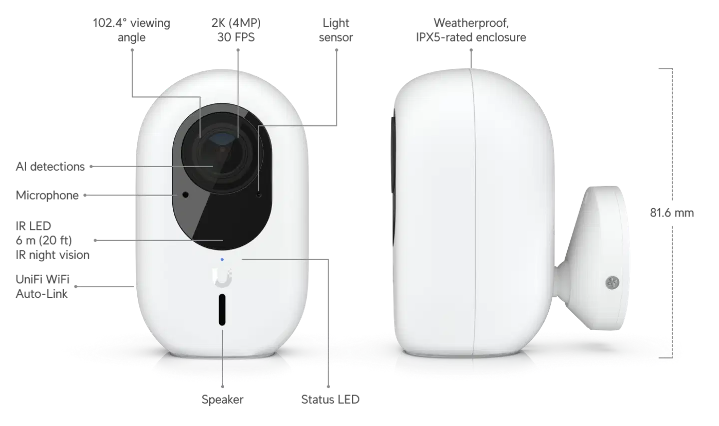 Ubiquiti plug-and-play langaton 4MP valvontakamera laajakulmalla UVC-G4-INS - 9