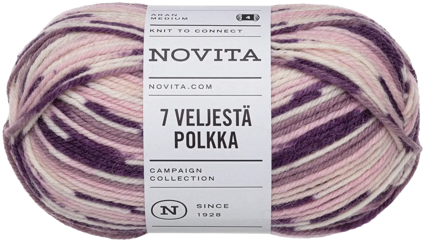 Novita lanka 7 Veljestä Polkka 100g tasapaino 8031 - 1