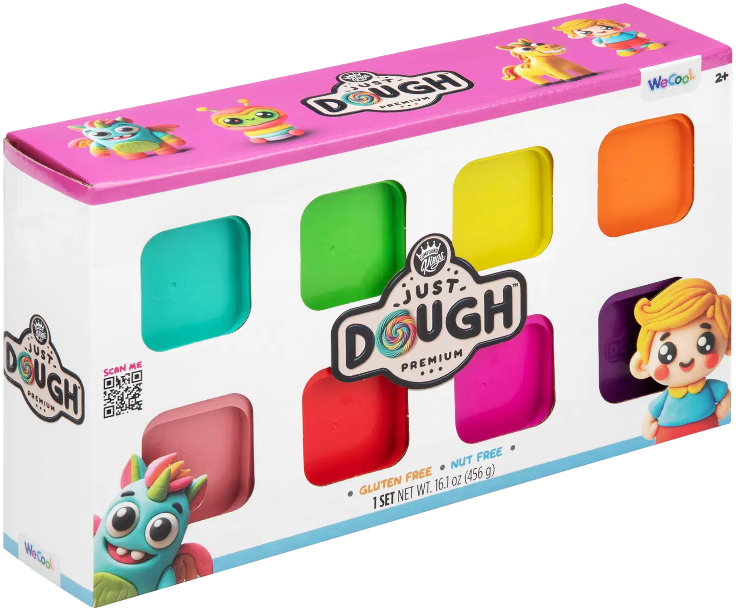 Just Dough muovailuvaha kirkkaat värit 8 kpl 566 g - 2
