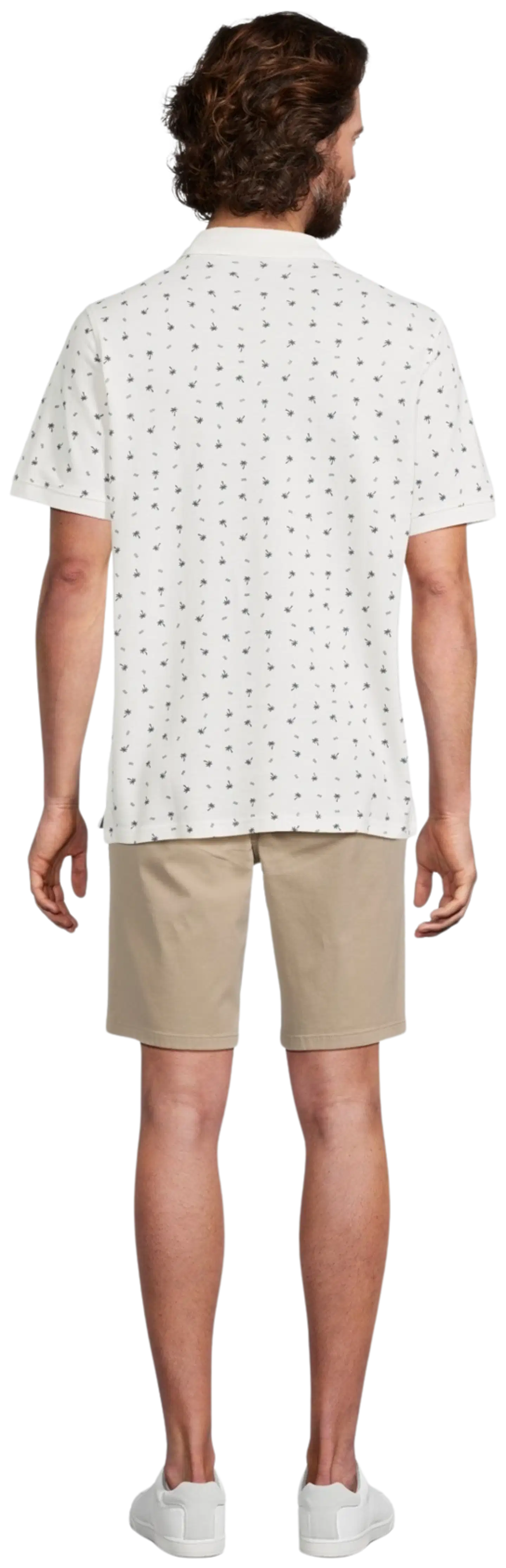 House miesten kuviollinen pikeepaita Palmu 195H152614 - WHITE - 3