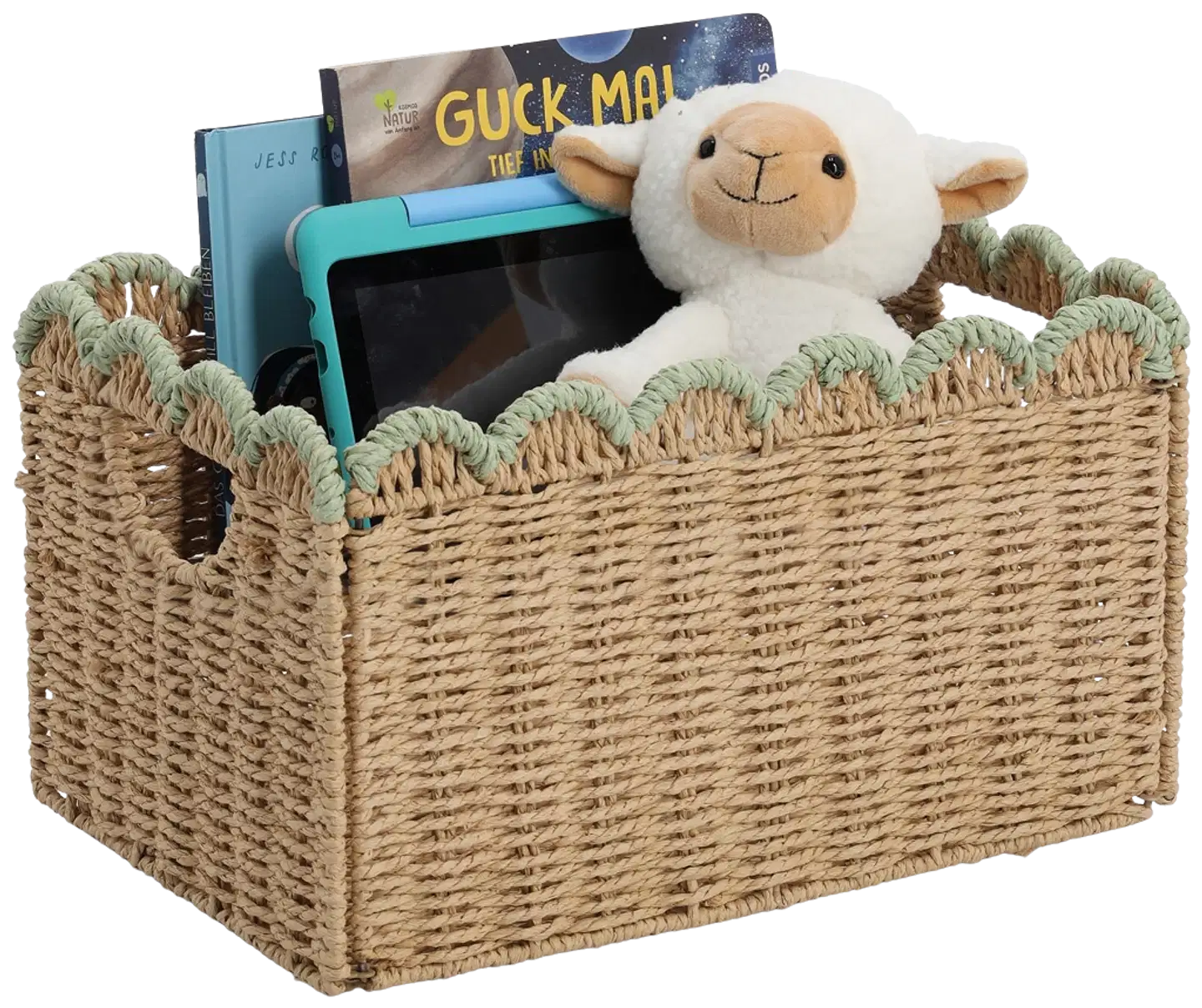 Zeller säilytyskori mintunvärinen paperinen piparkakkureunainen - 2