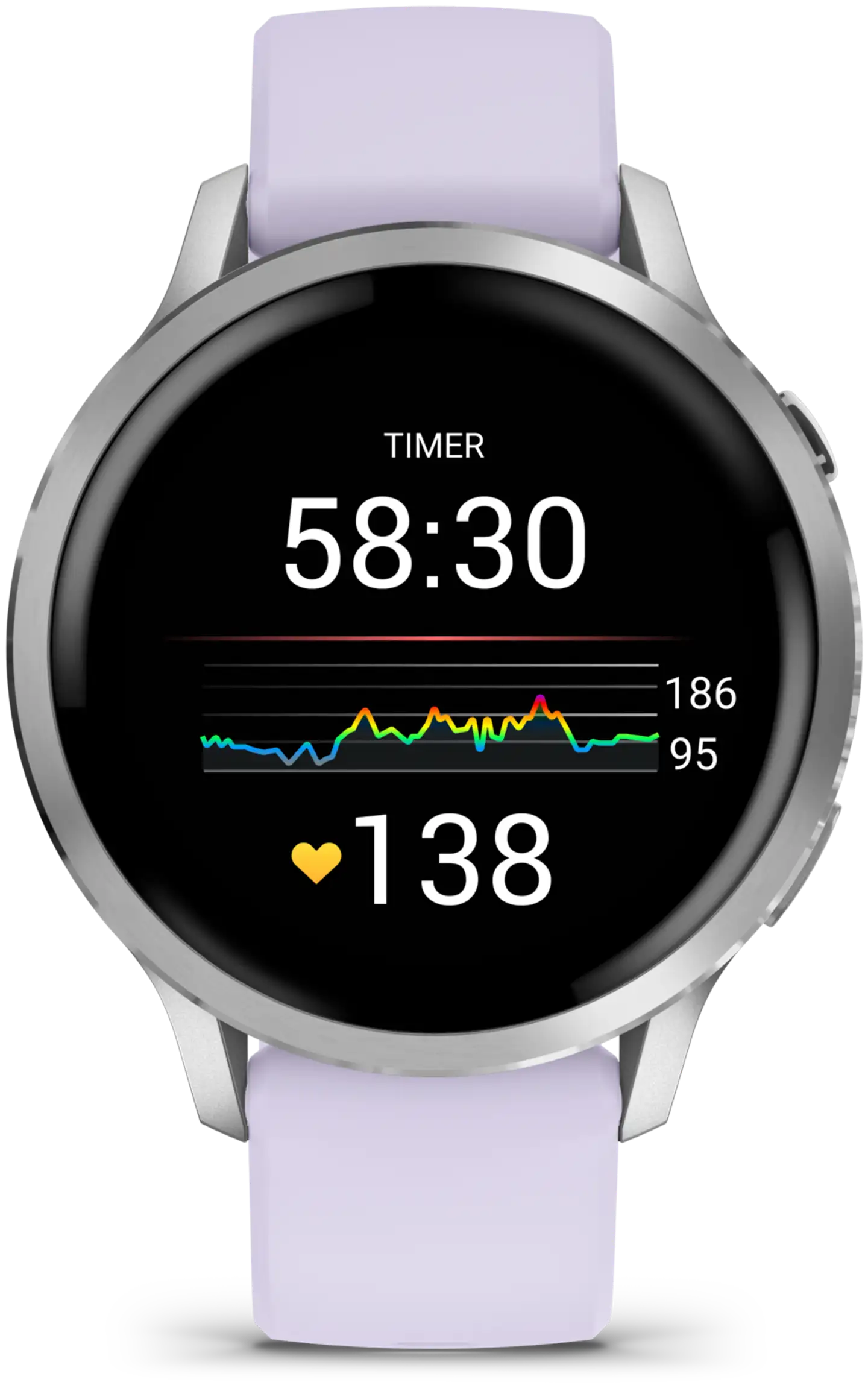 Garmin älykello Venu 4 – 41 mm, hopeanvärinen ja sinivioletti silikonihihna - 4