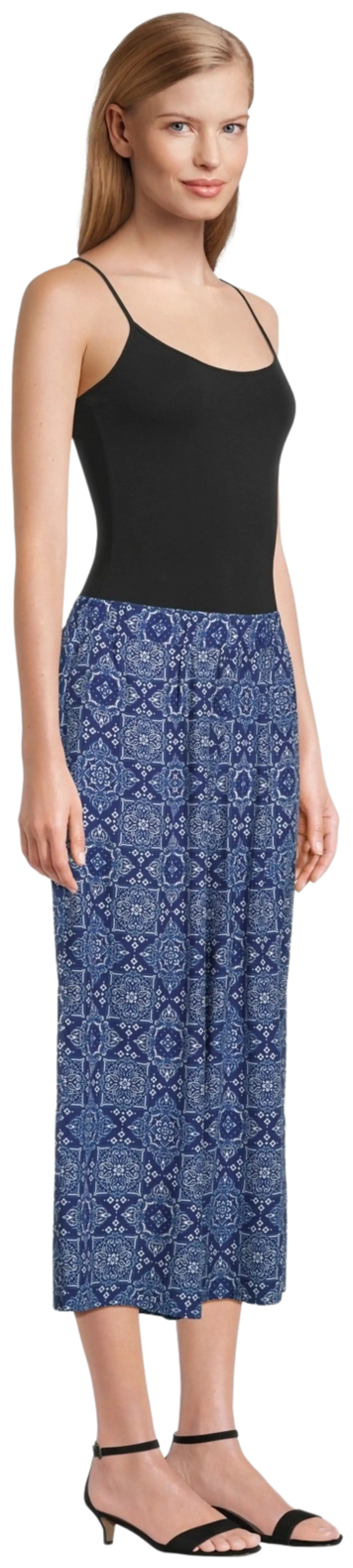 TEX naisten kuviolliset culottes-housut I283361 - NAVY 2 - 4