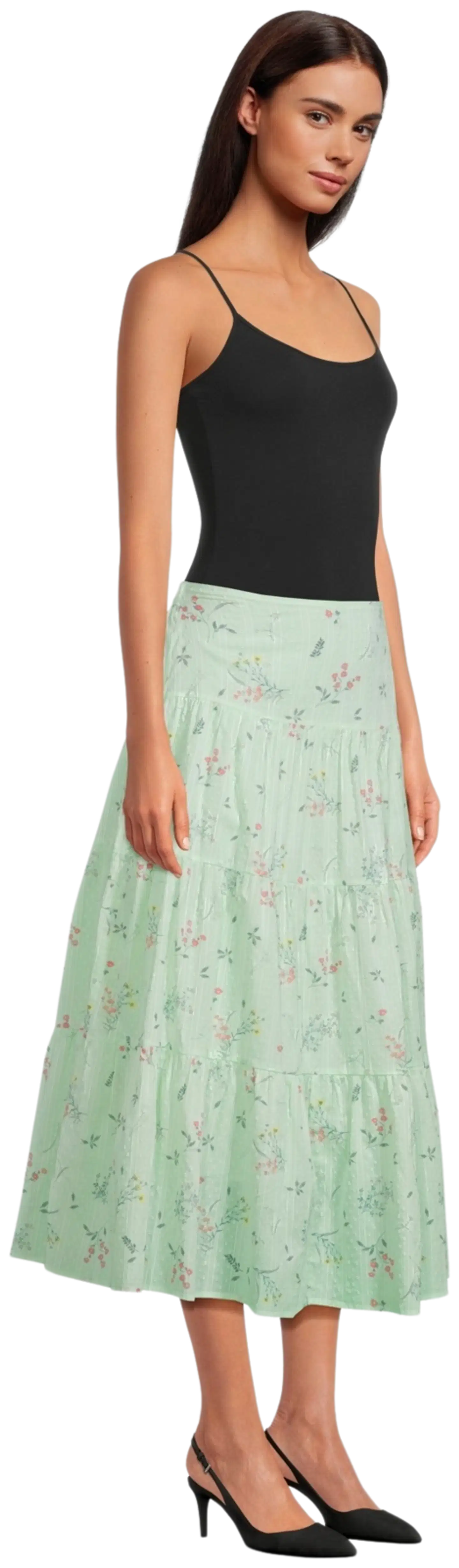 WKLY. naisten puuvillahame 221W160450 - Green - 4