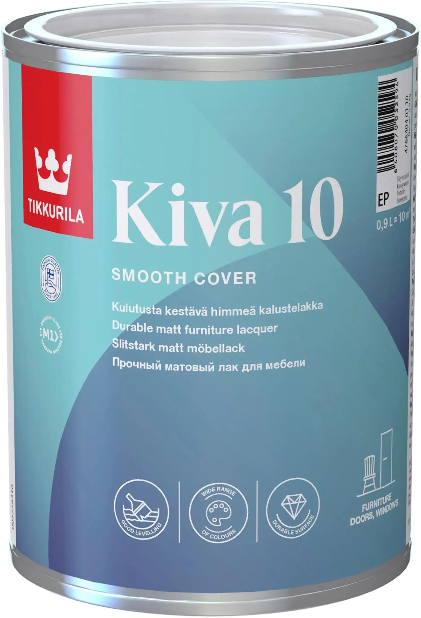 Tikkurila kalustelakka Kiva 10 0,9 l EP sävytettävissä himmeä