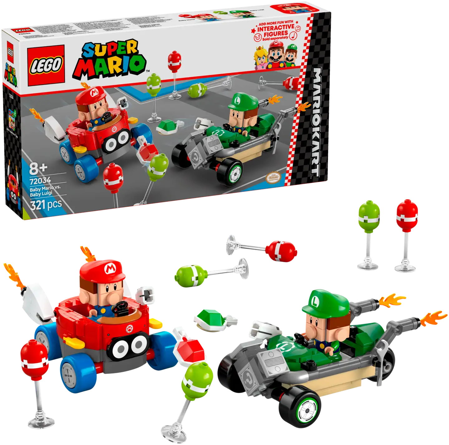 LEGO® Super Mario 72034 Mario Kart™ – Baby Mario vastaan Baby Luigi - 1