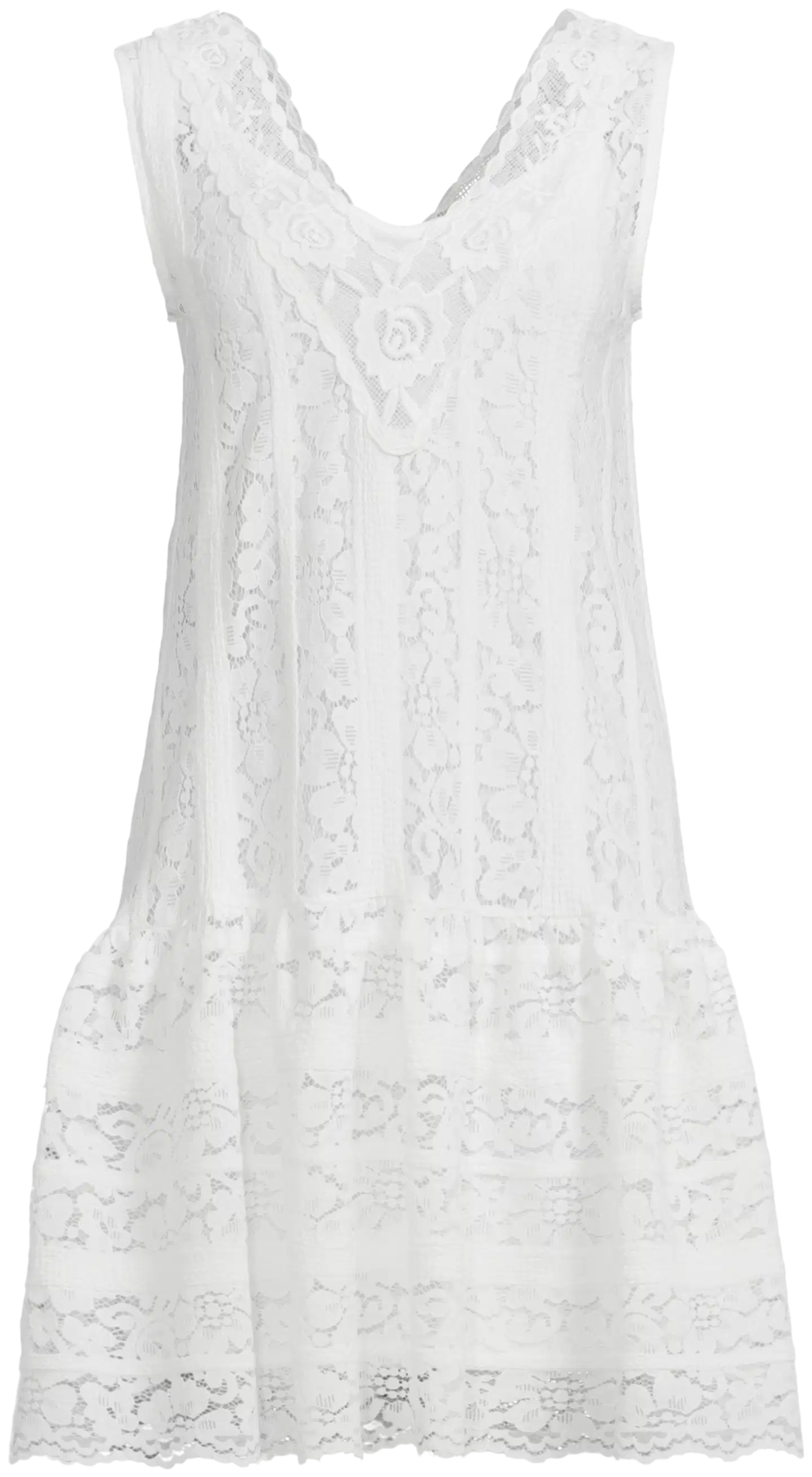 WKLY. naisten hihaton pitsimekko 218W160450 - Off white - 2