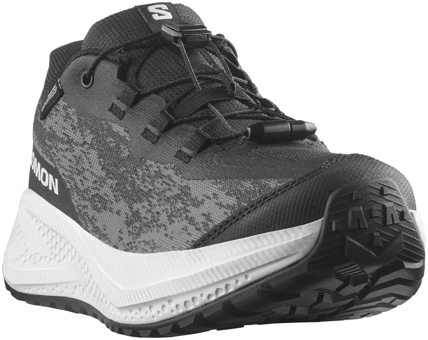 Salomon Aero gravel waterproof junior, vedenpitävä juoksukenkä - Black/White/Black - 3