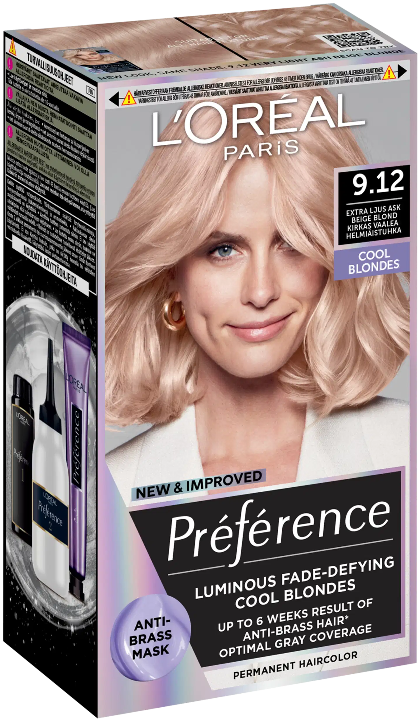 L'Oréal Paris  Preference 9.12 Siberia vaalea helmiäistuhka kestoväri 1kpl - 2