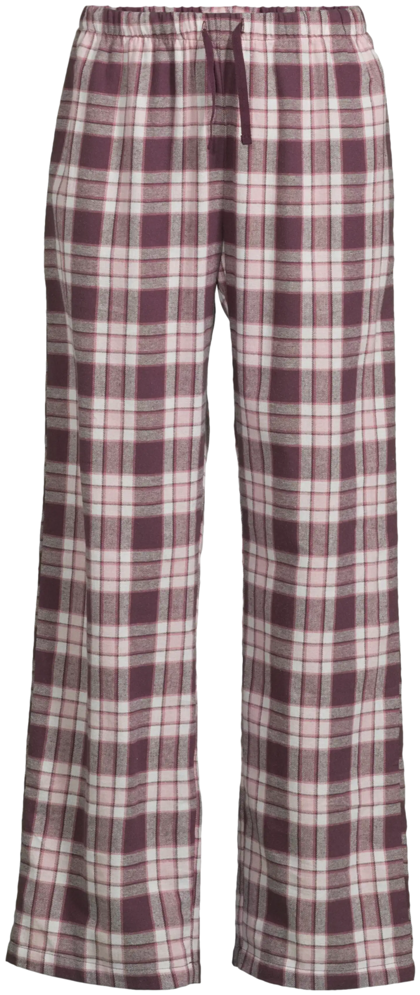 Actuelle naisten flanellihousut 212A382610 - Burgundy check - 2