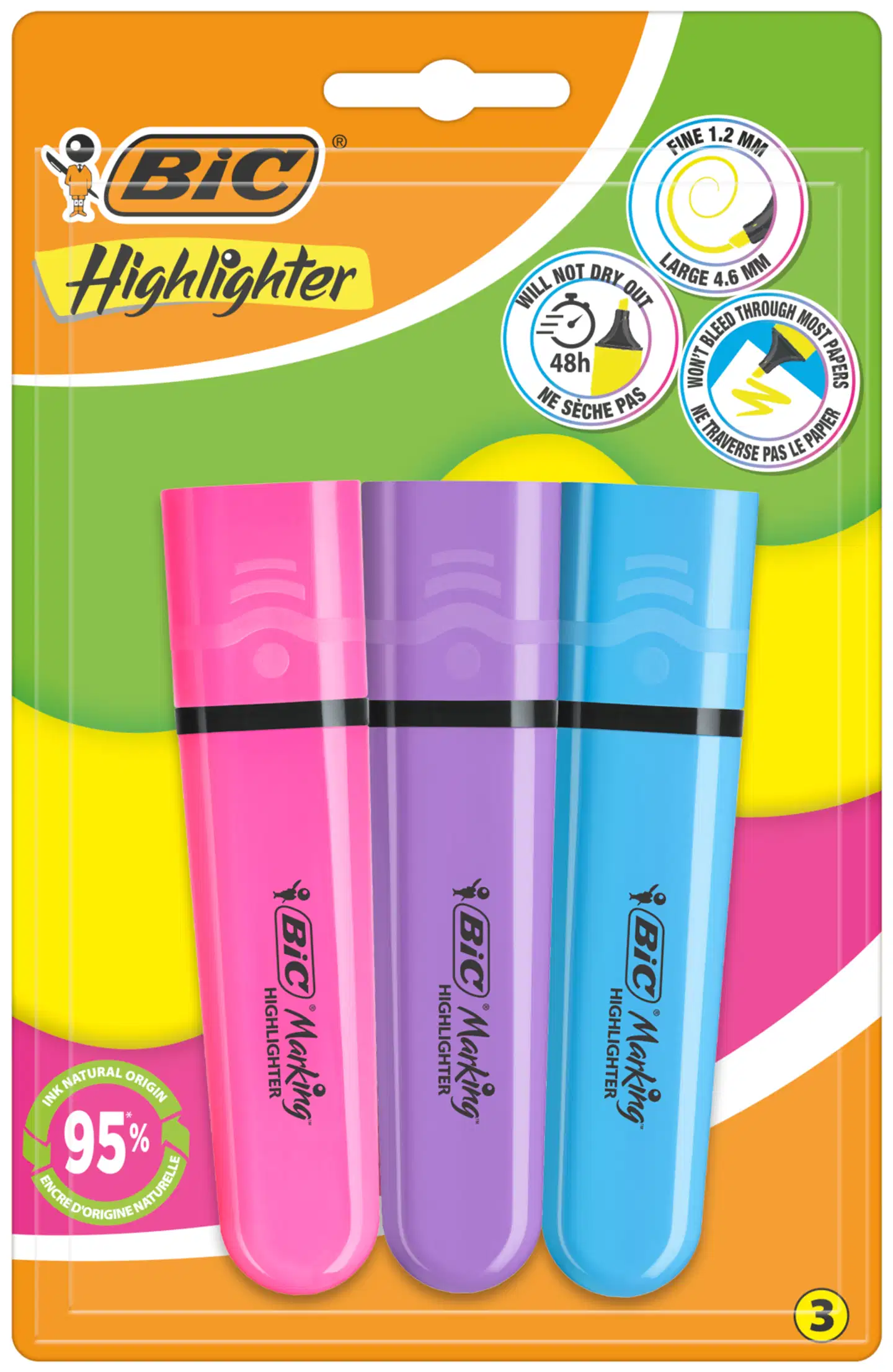 Bic korostuskynät Highlighter Neon 3 pack