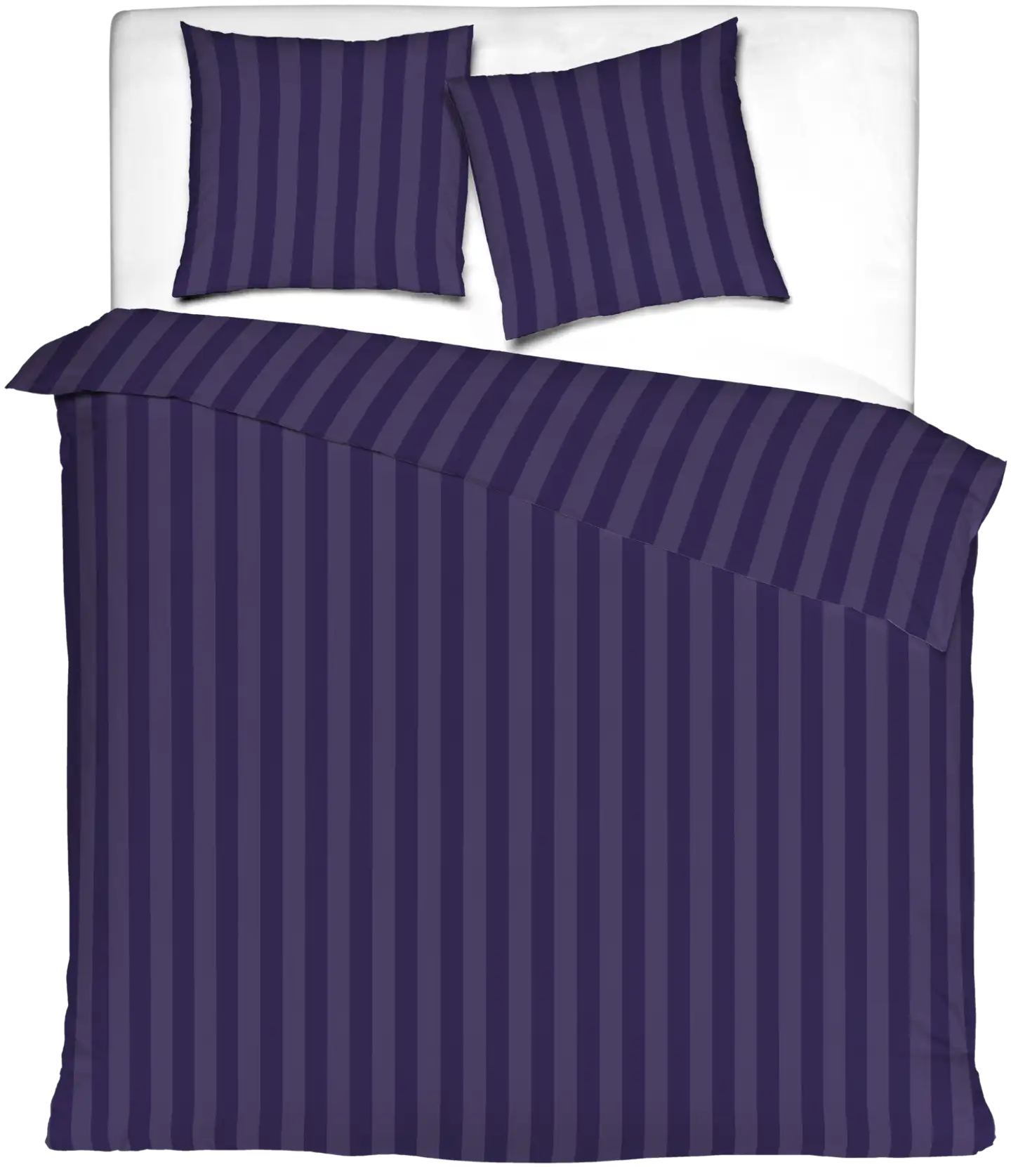 Mistral Home pussilakanasetti Satin Stripe 150x210 cm, tummansininen - 1