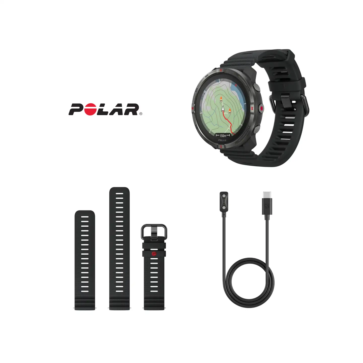 Polar Outdoor-kello Grit X2 musta S-L - 16