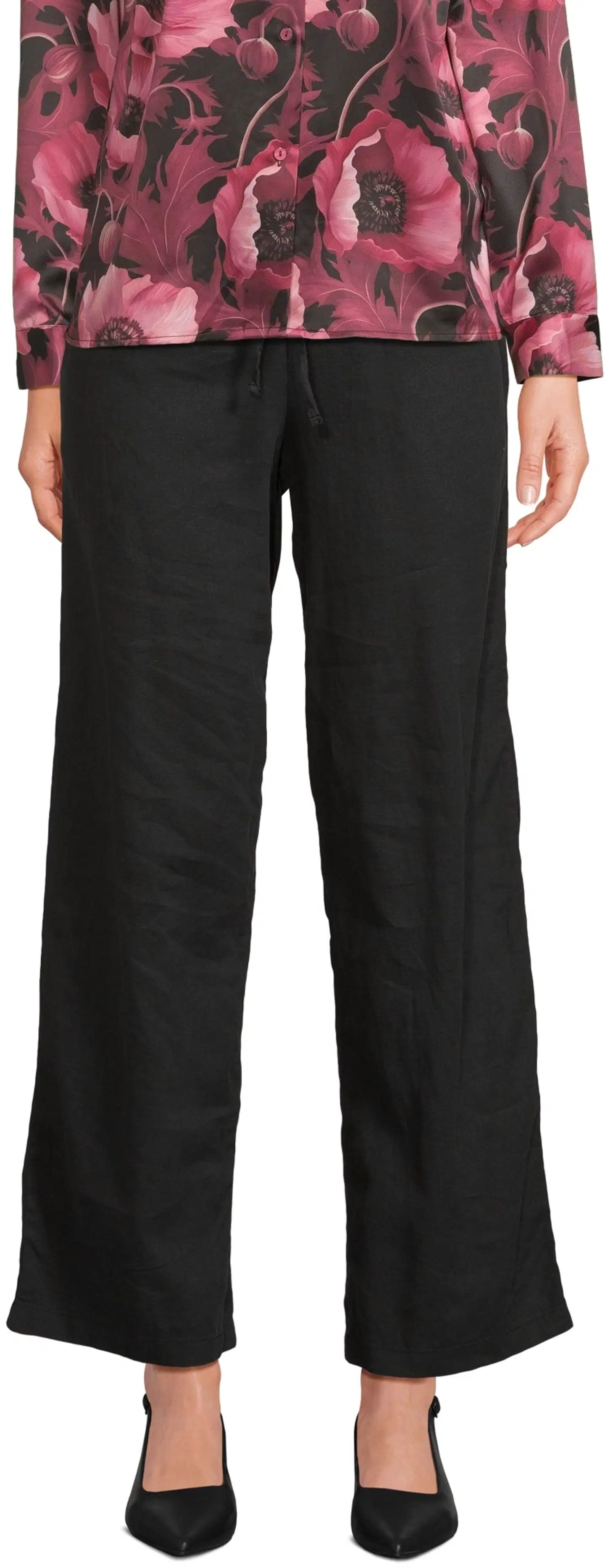 London Fog naisten pellavasekoitehousut 222L261710 - BLACK - 1