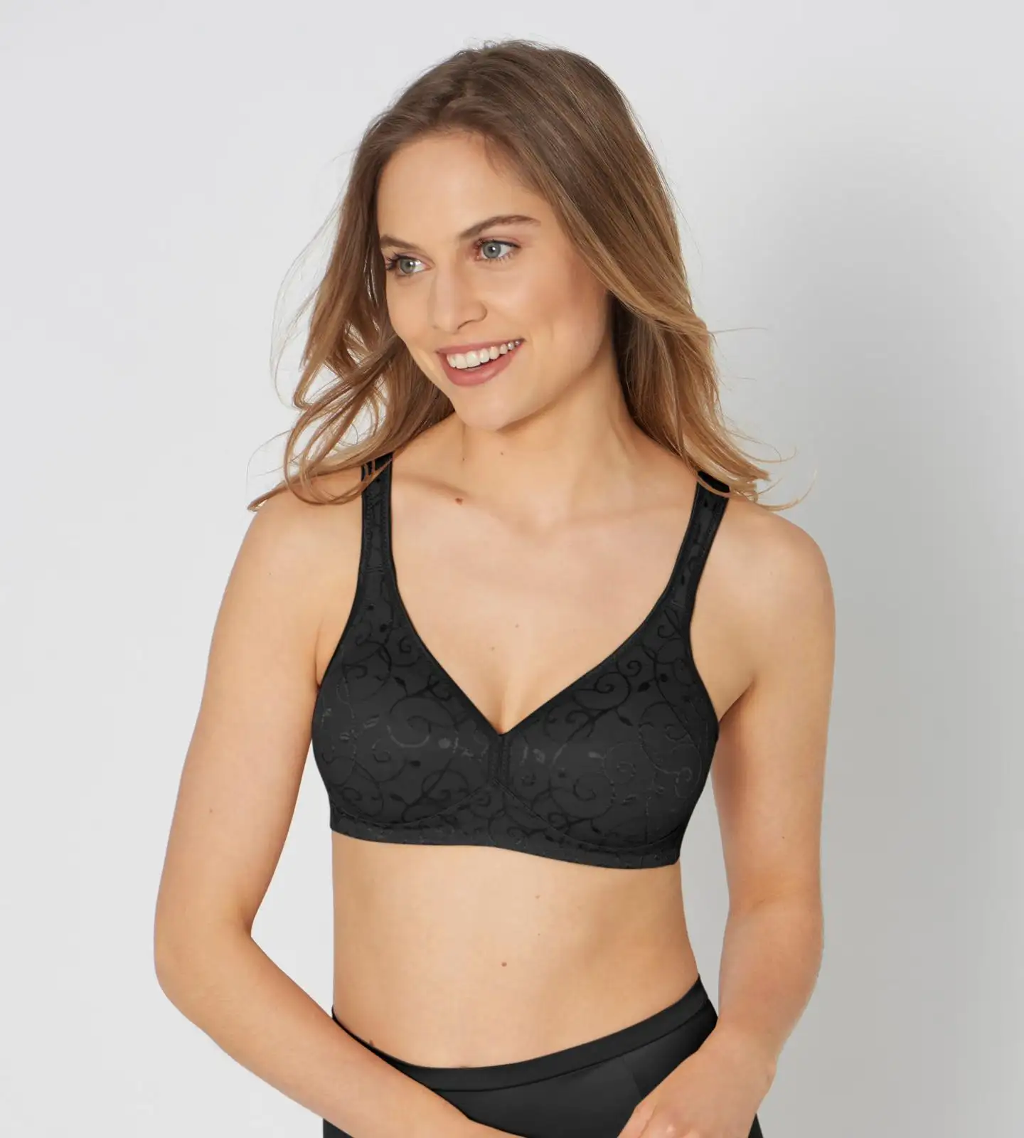 Triumph Elegant Cotton kaarituettomat rintaliivit - MUSTA - 2