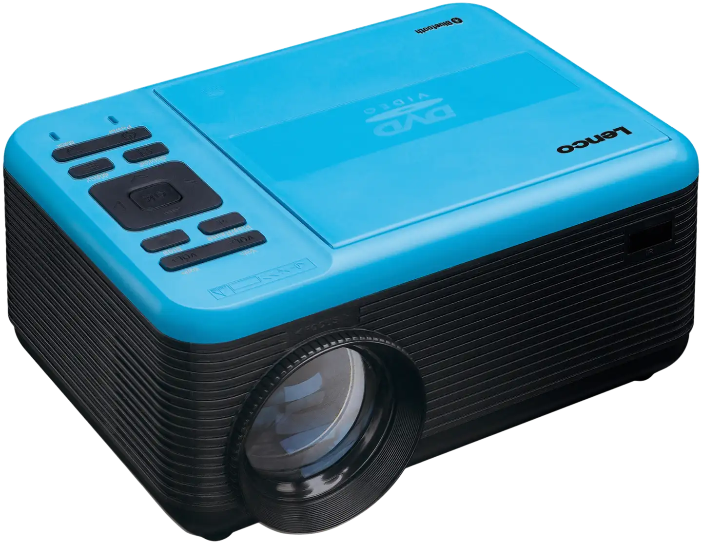 Lenco Full HD LCD-projektori sisäänrakennetulla DVD-soittimella ja Bluetooth audio yhteydellä LPJ-500BU sininen - 1