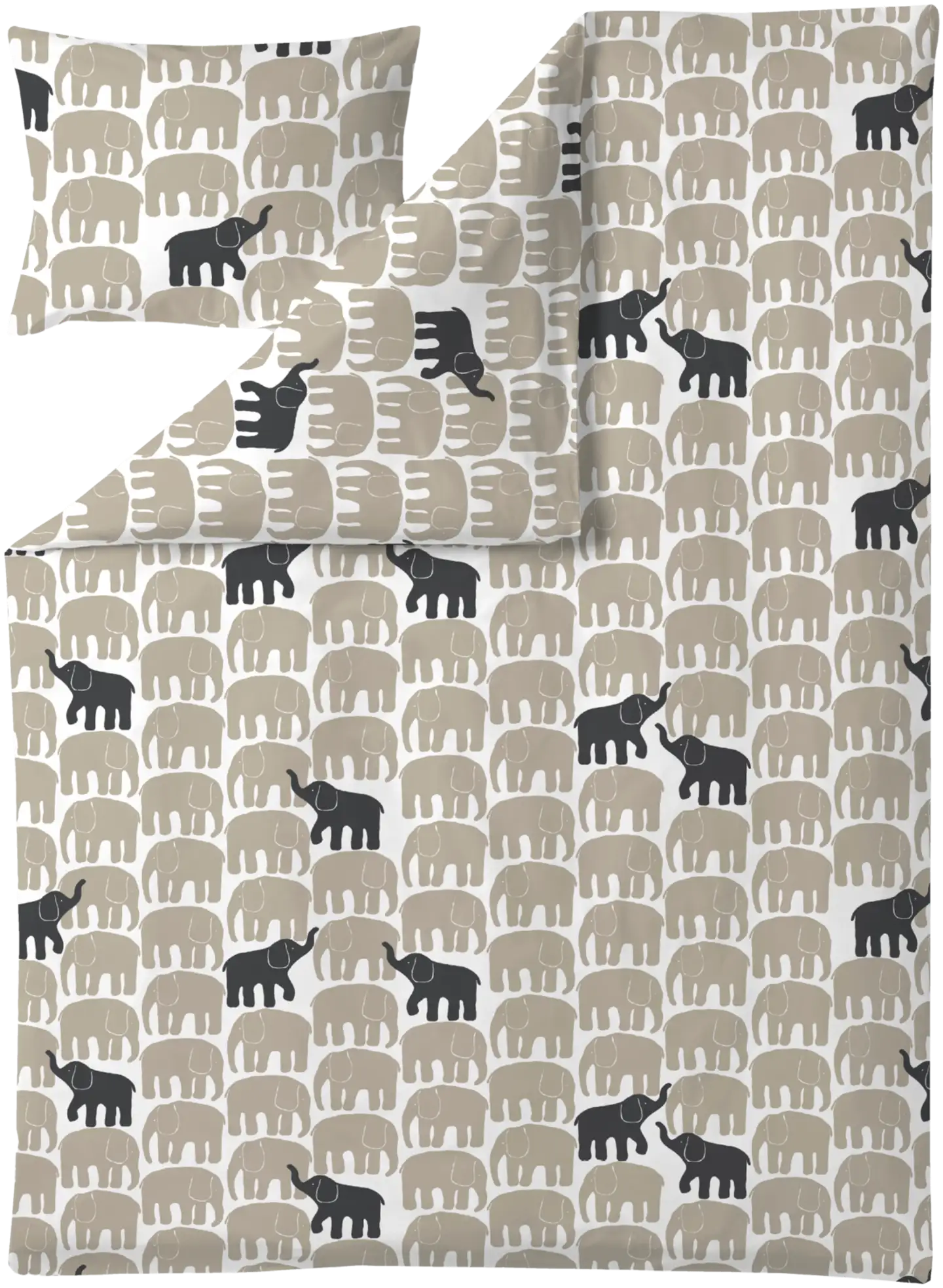 Finlayson pussilakanasetti Elefantti Vapaa150X210+50X60 beige-tumma harmaa - 1