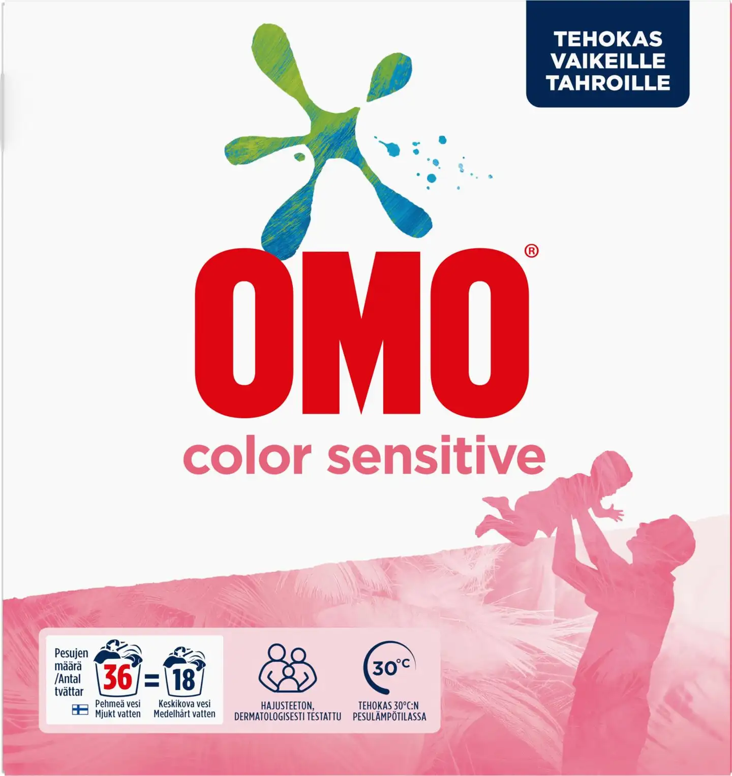 Omo Color Sensitive Pyykinpesujauhe Hajusteeton 1.26 kg 36 pesua