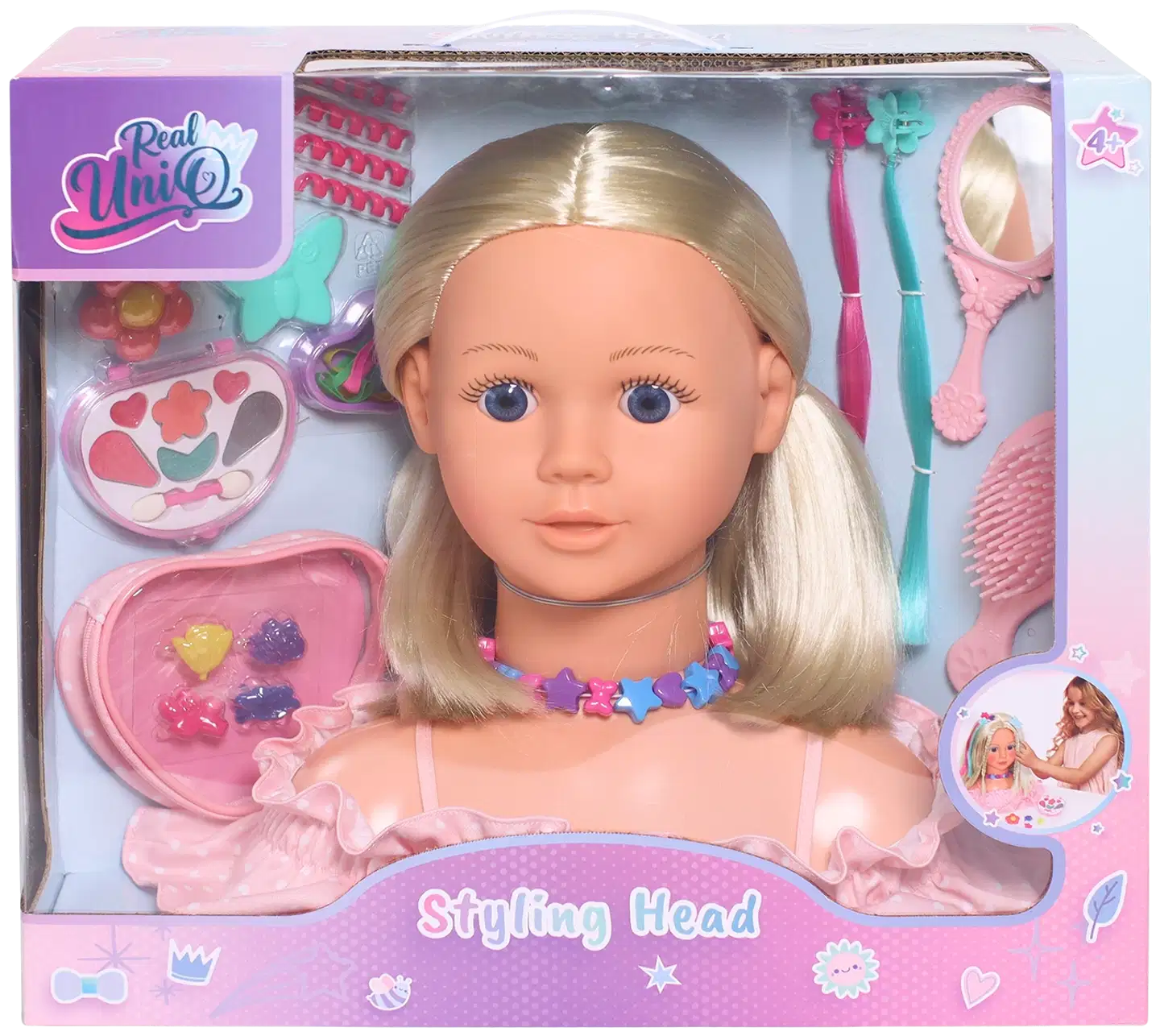 Real UniQ Styling Head -kampauspää, meikit ja hiustarvikkeet - 2