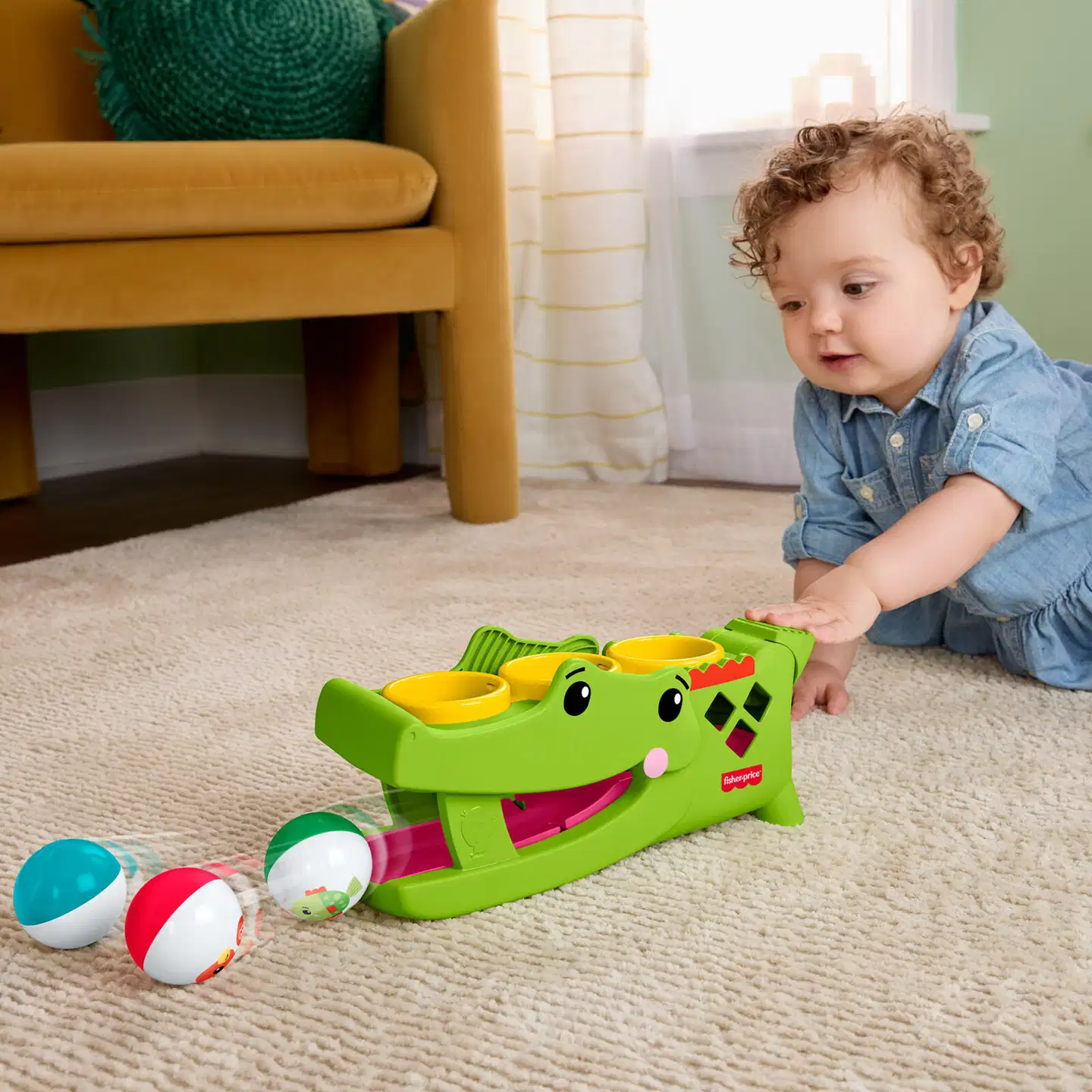 Fisher-Price Tap & Roll Alligator kehittävä lelu - 3