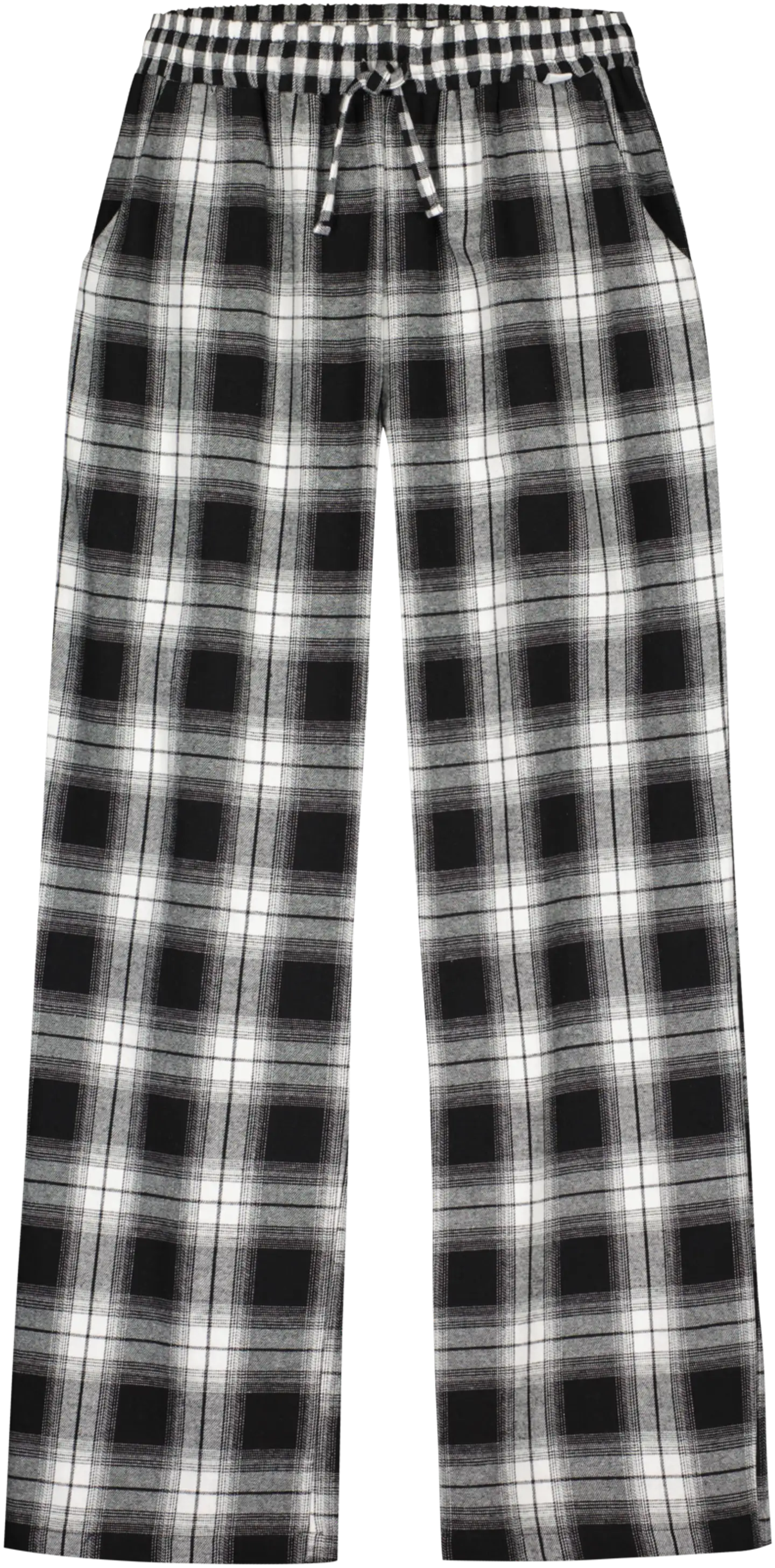 WKLY. naisten flanellihousut 212W382530 - black/white check - 1