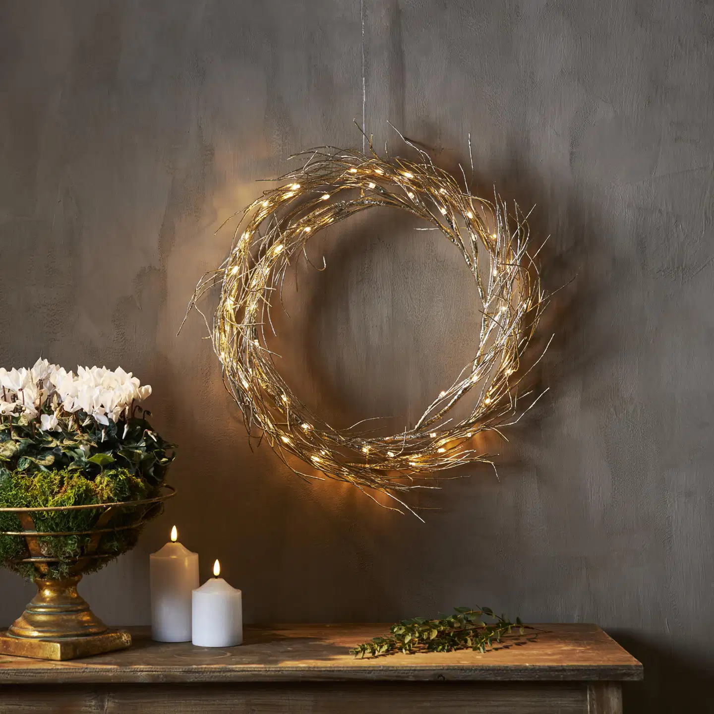 Star Trading Led-valokranssi Fizzy 45 cm, kulta - 5