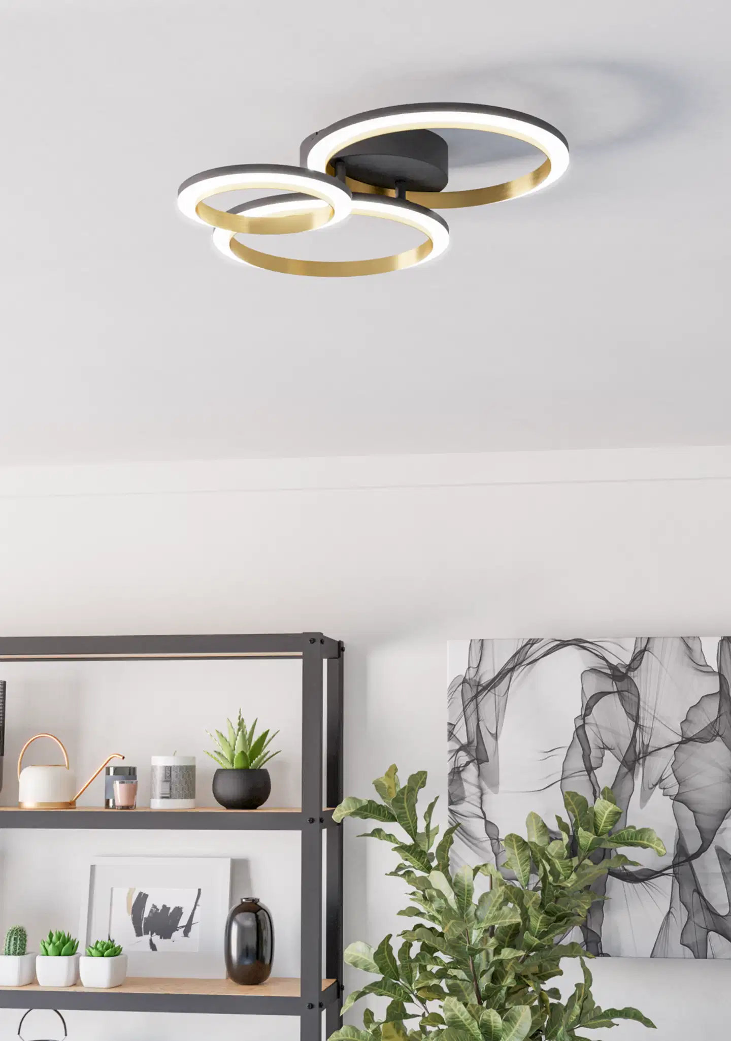 EGLO kattovalaisin Calliera LED 20W 49x44,5 cm musta/messinki - 6