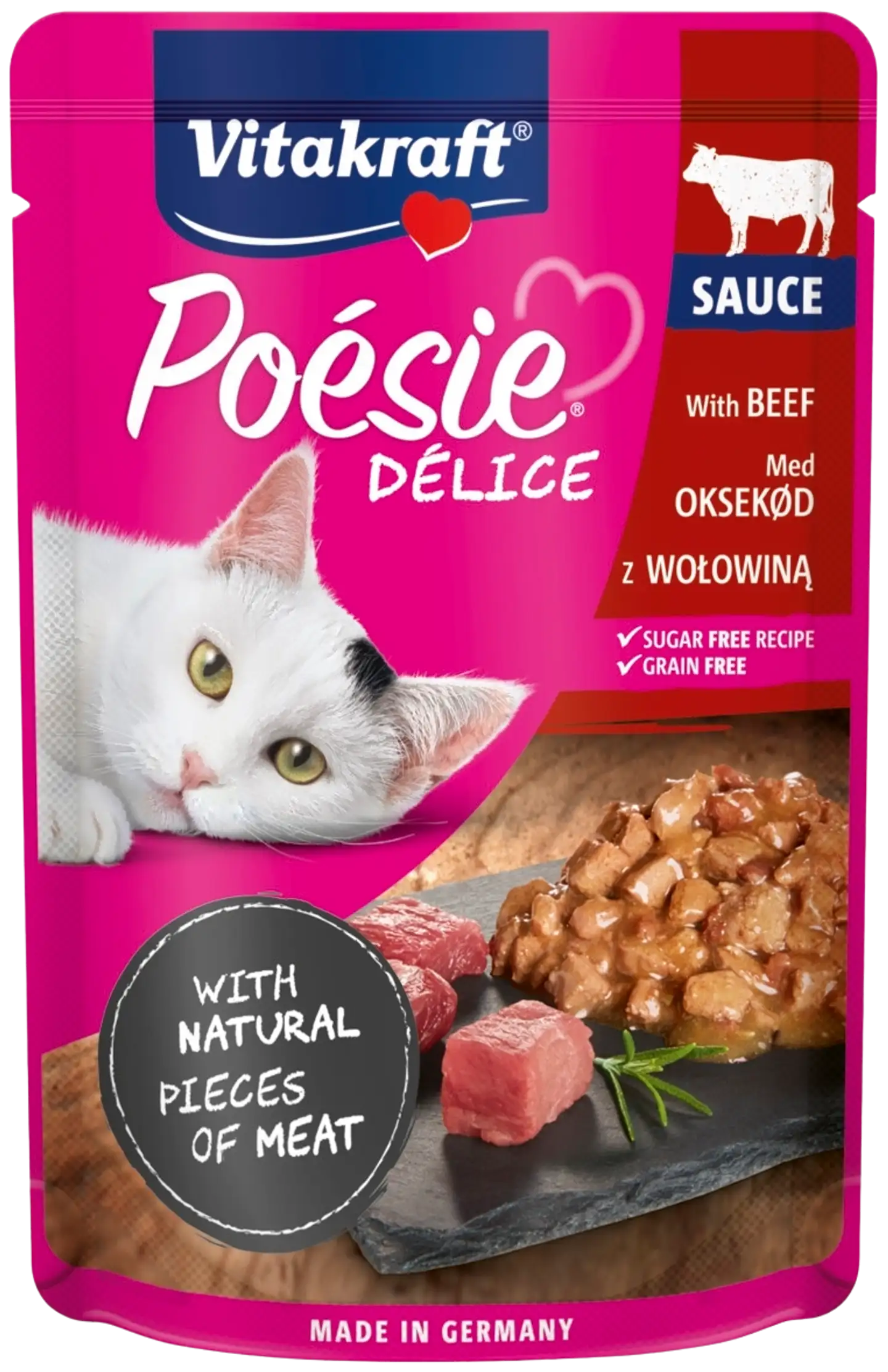 Vitakraft Poésie® Délice Kissan märkäruoka, nautaa kastikkeessa 85g