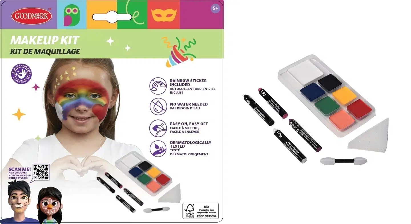 Kasvovärisetti, 13 osaa