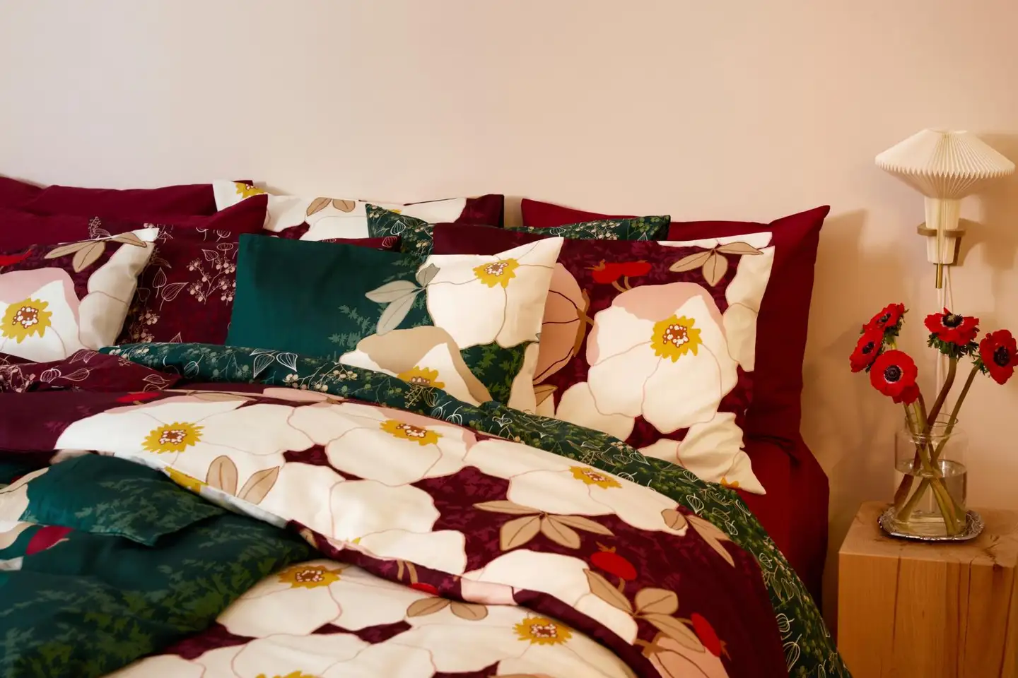 Finlayson satiini pussilakanasetti Rosa 150X210+50X60 tumma vihreä - 3