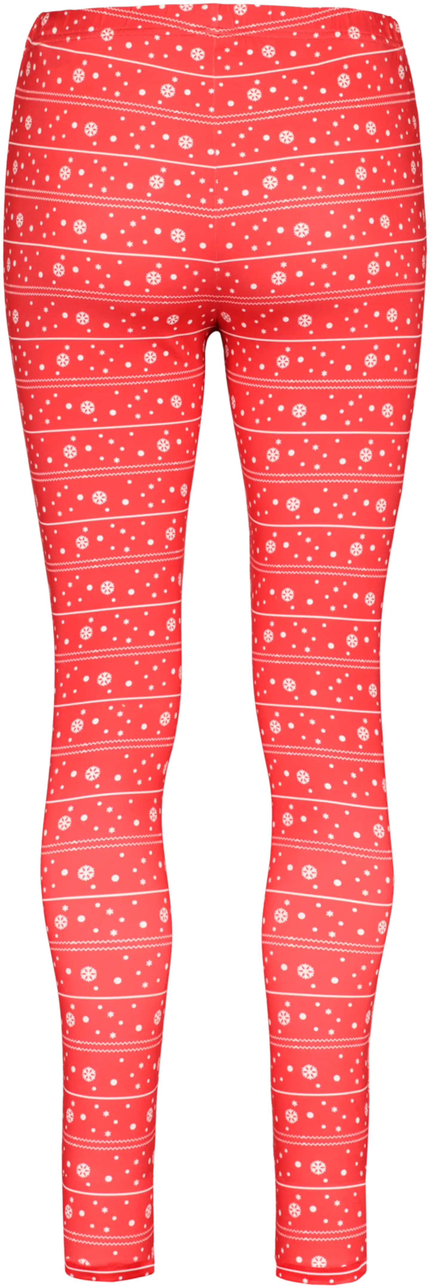 Ronald naisten joululegginssit lumihiutale kuvioilla - RED - 2