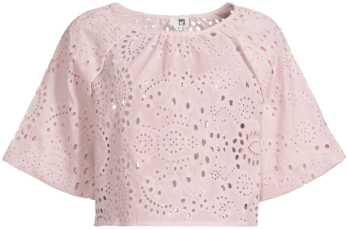 WKLY. naisten brodeerattu kangaspusero pussihihalla 218W090623 - Pale lilac - 2