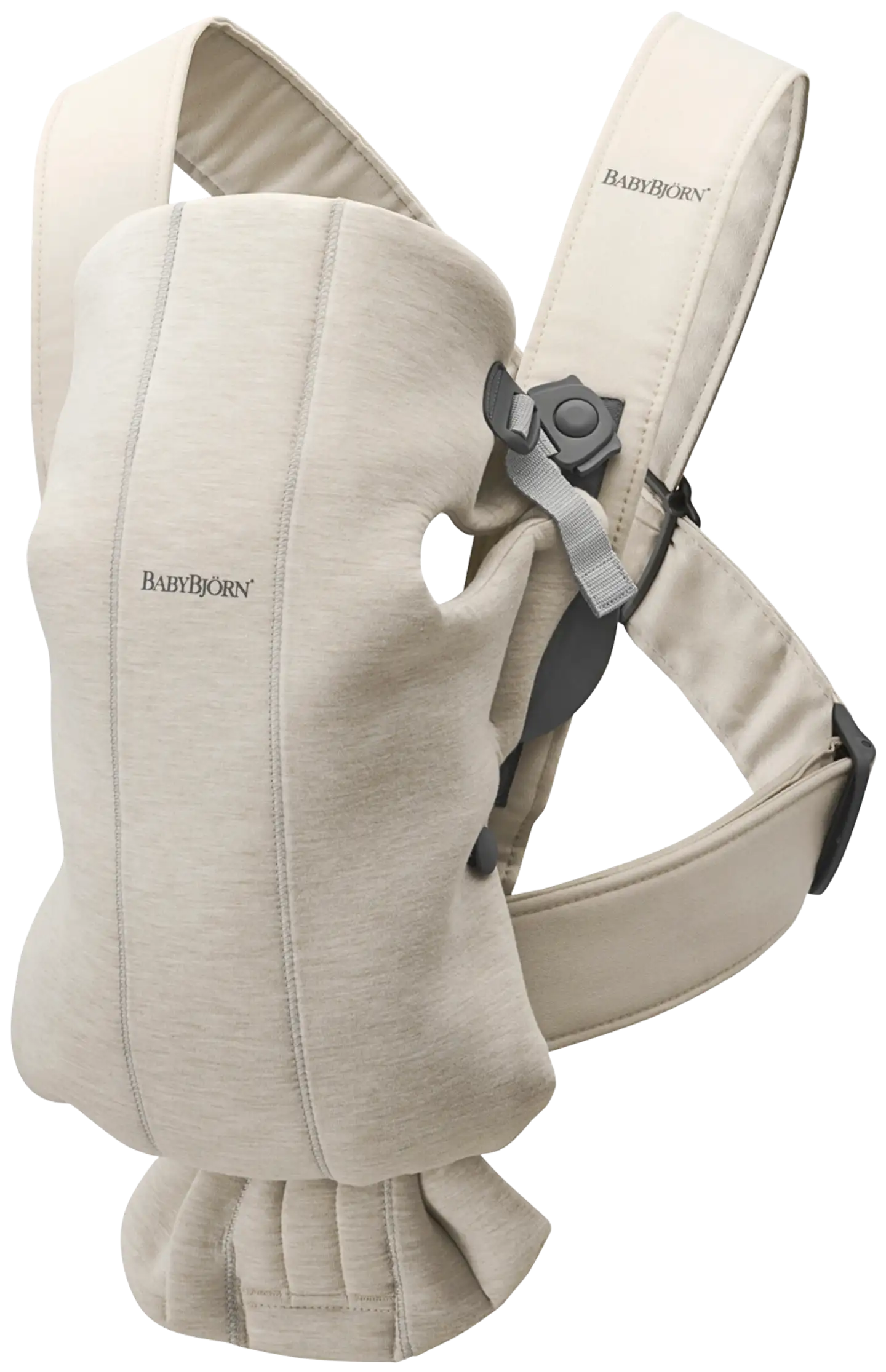 BabyBjörn vauvan kantoreppu mini - 3d jersey, vaalea beige - 1