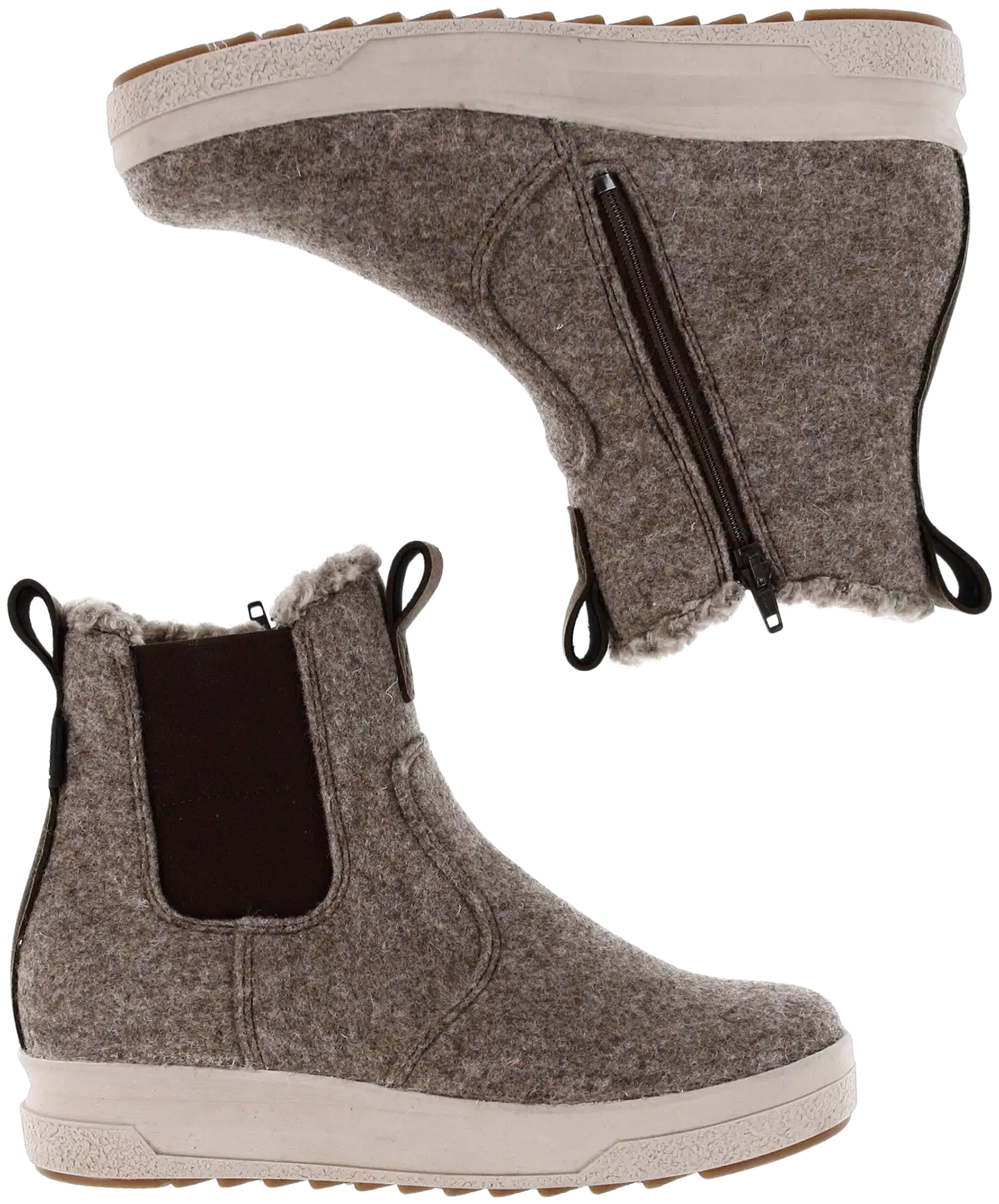 Pomar naisten huopanilkkuri Pirta 17120-112 - Sand felt/Bark micro - 3