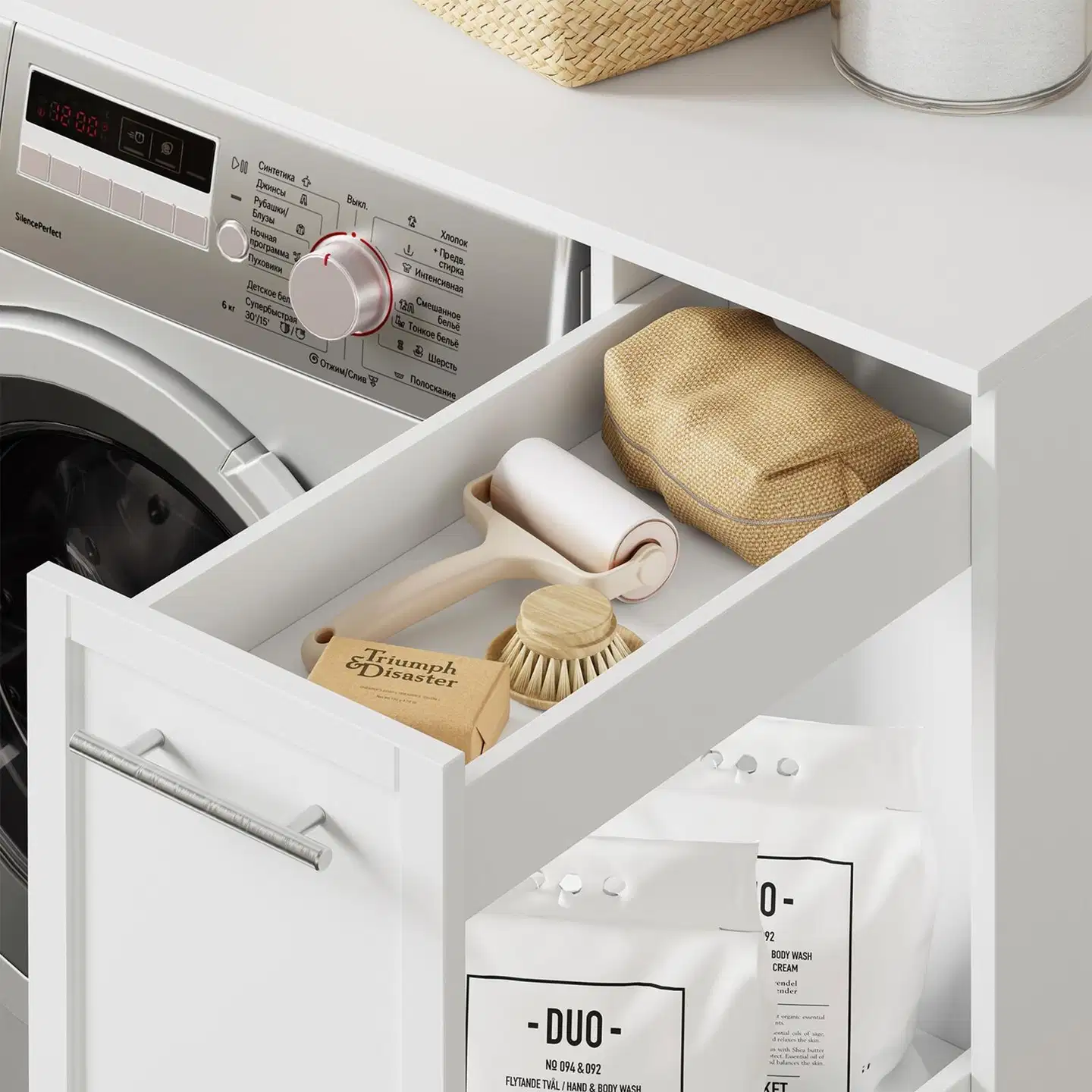 SoBuy pesukonekaappi valkoinen BZR229-W - 6