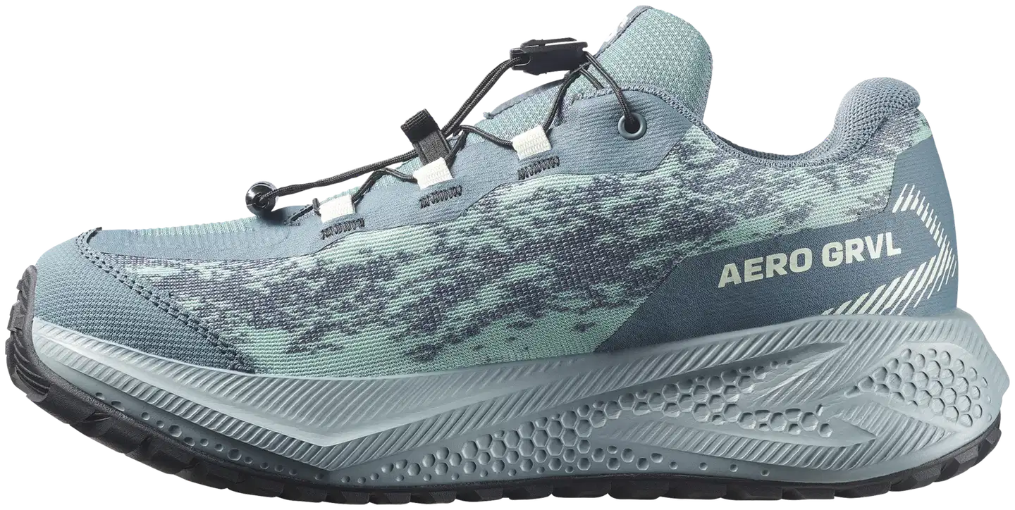 Salomon Aero gravel waterproof junior, vedenpitävä juoksukenkä - Stormy Weather/Lichen/Clearly - 3