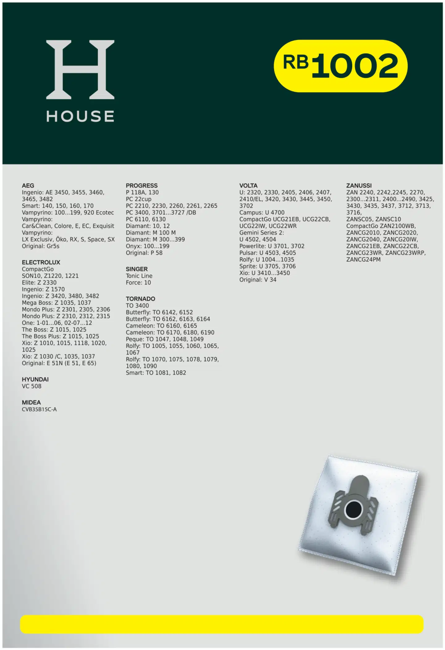 House RB1002 pölypussi 4 kpl + moottorisuodatin - 4