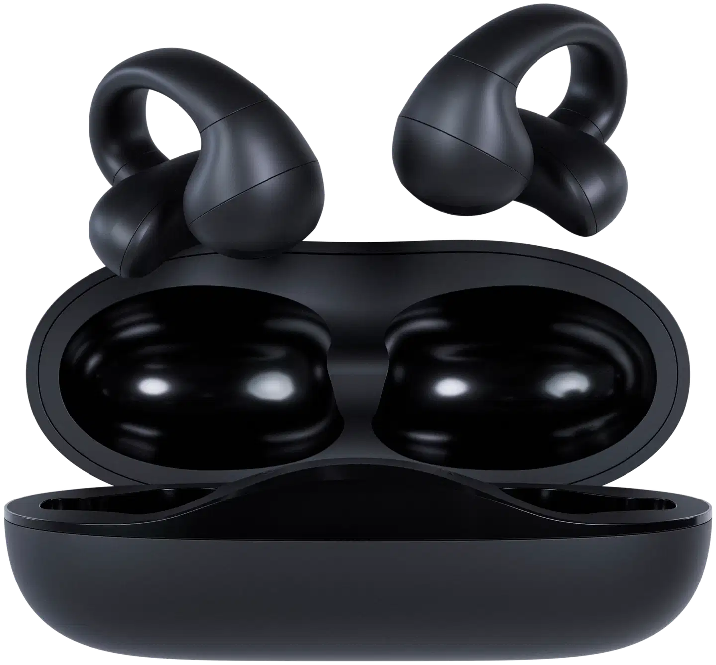 Happy Plugs langattomat avoimet nappikuulokkeet Clip, musta - 1