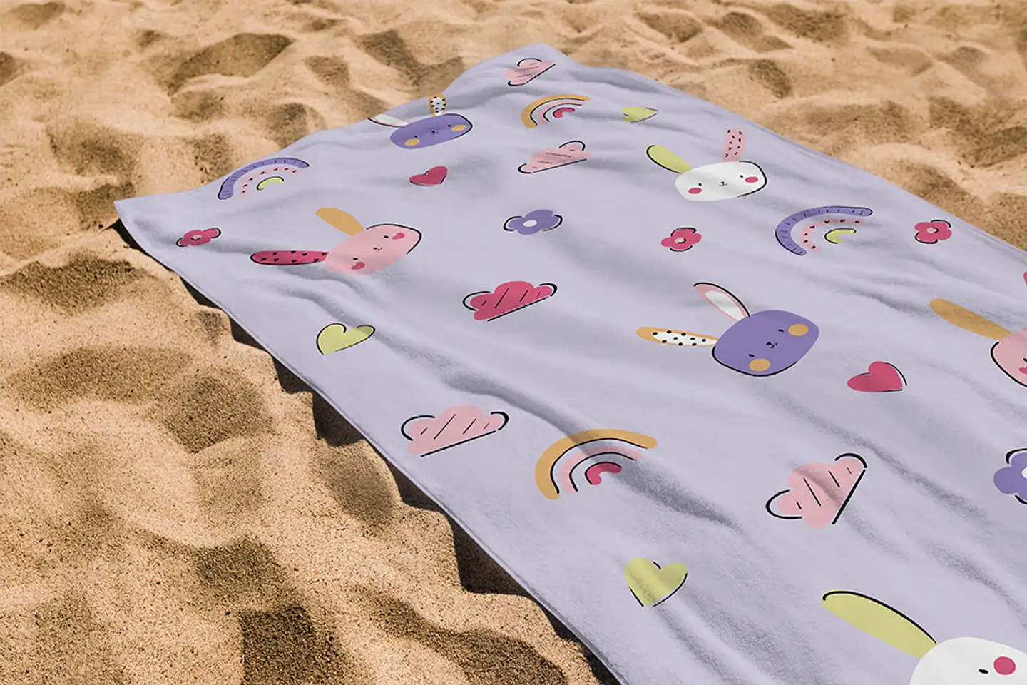 Ciraf lasten kylpypyyhe Bunny 70x140 cm liila - 9