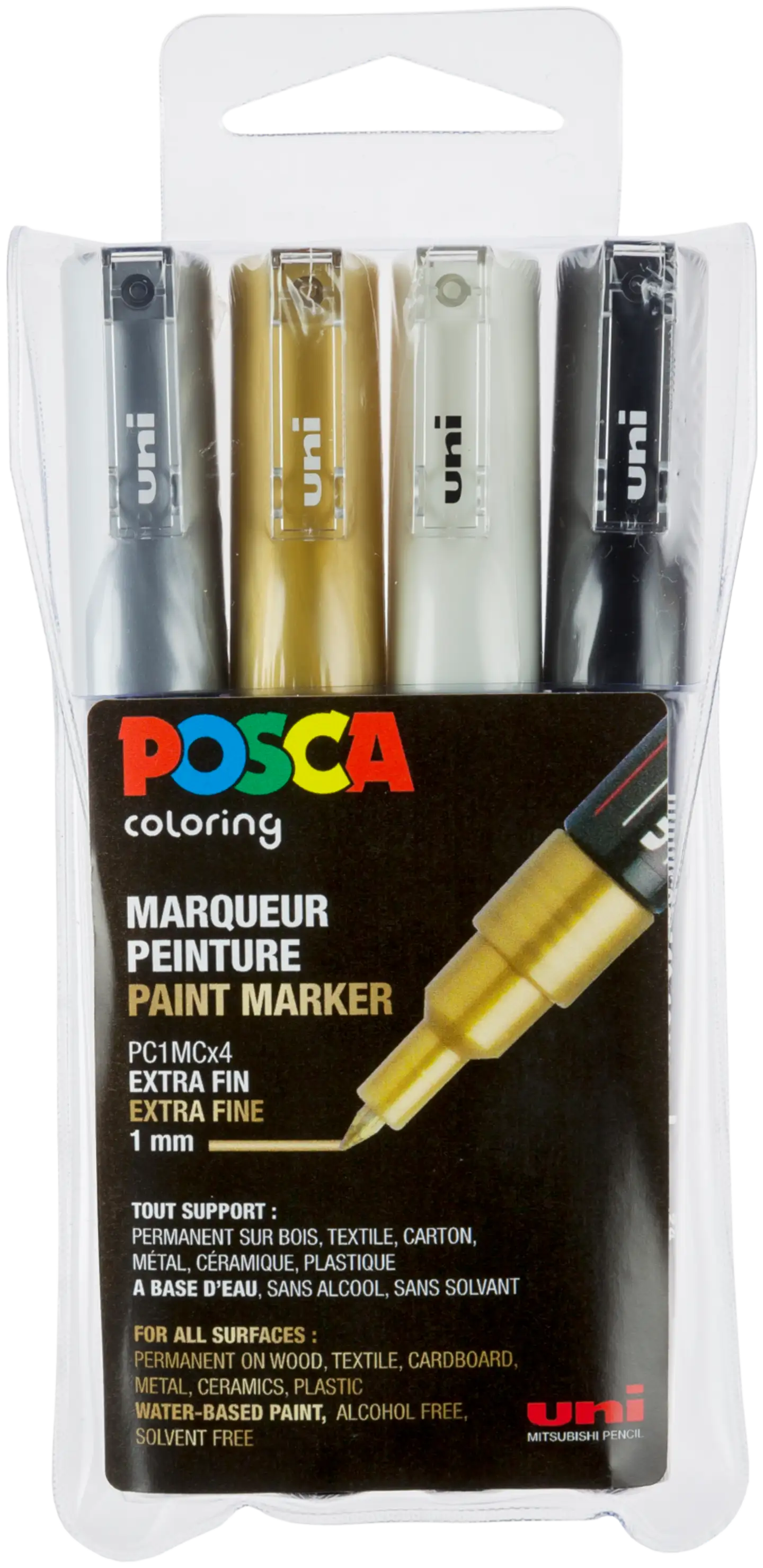 Posca Marker 4kpl PC-1M 0,7-1mm mono